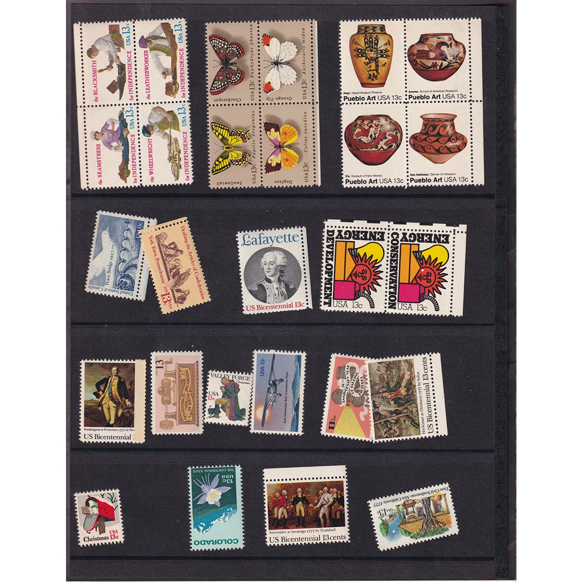 1977 USA Mint Set of Commemorative Stamps in Folder (See description)
