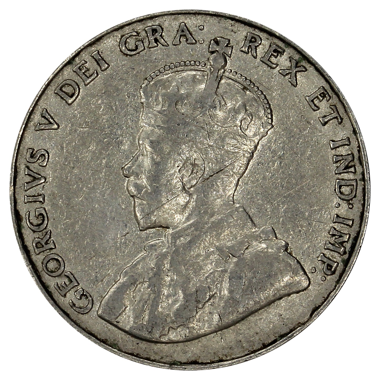 1935 Canada 5-cents Circulated (Die Rotated ~22.5 Degrees)