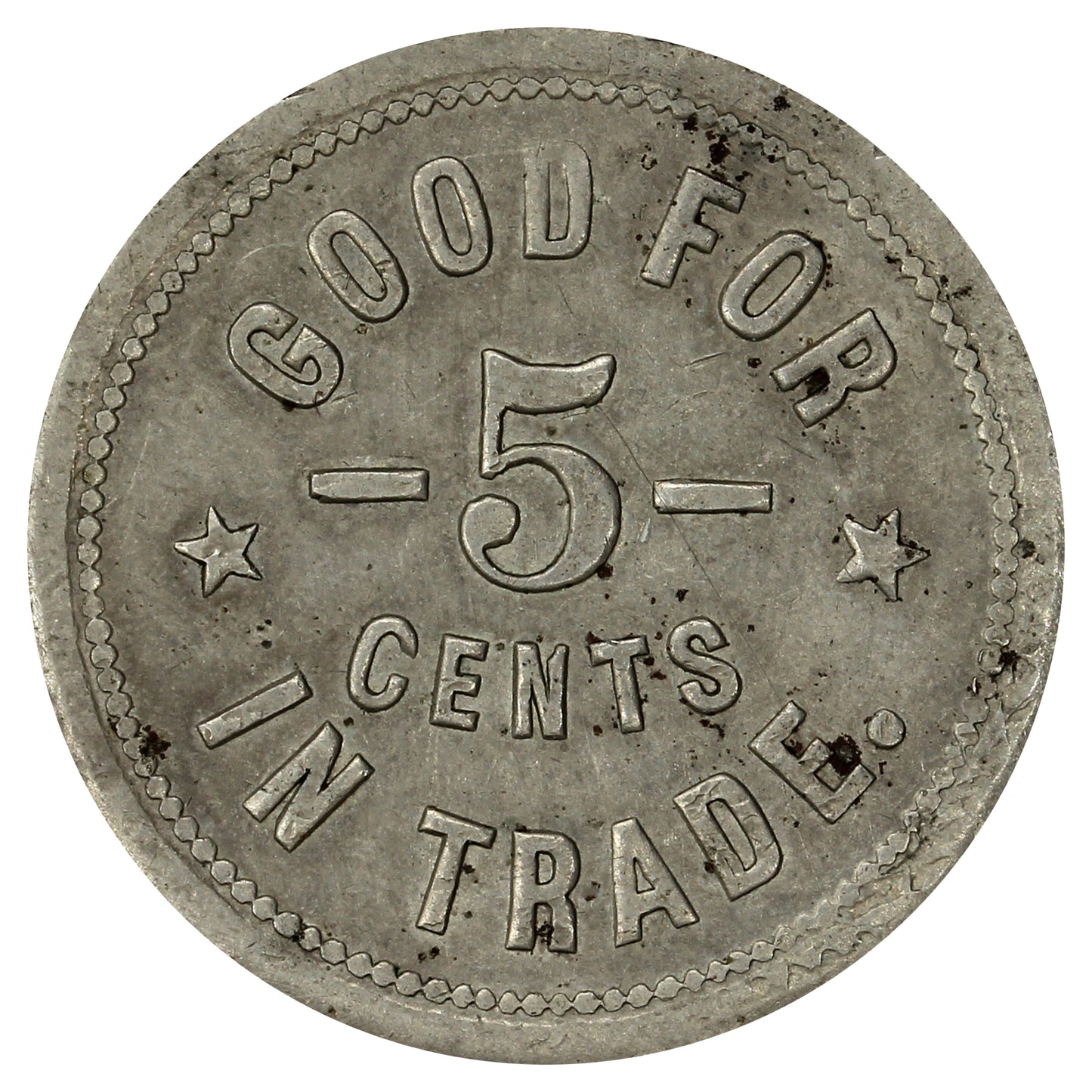 BR #776 Hamilton, ON, Nobles Hotel 5-cent Trade Token Extra Fine (EF40)