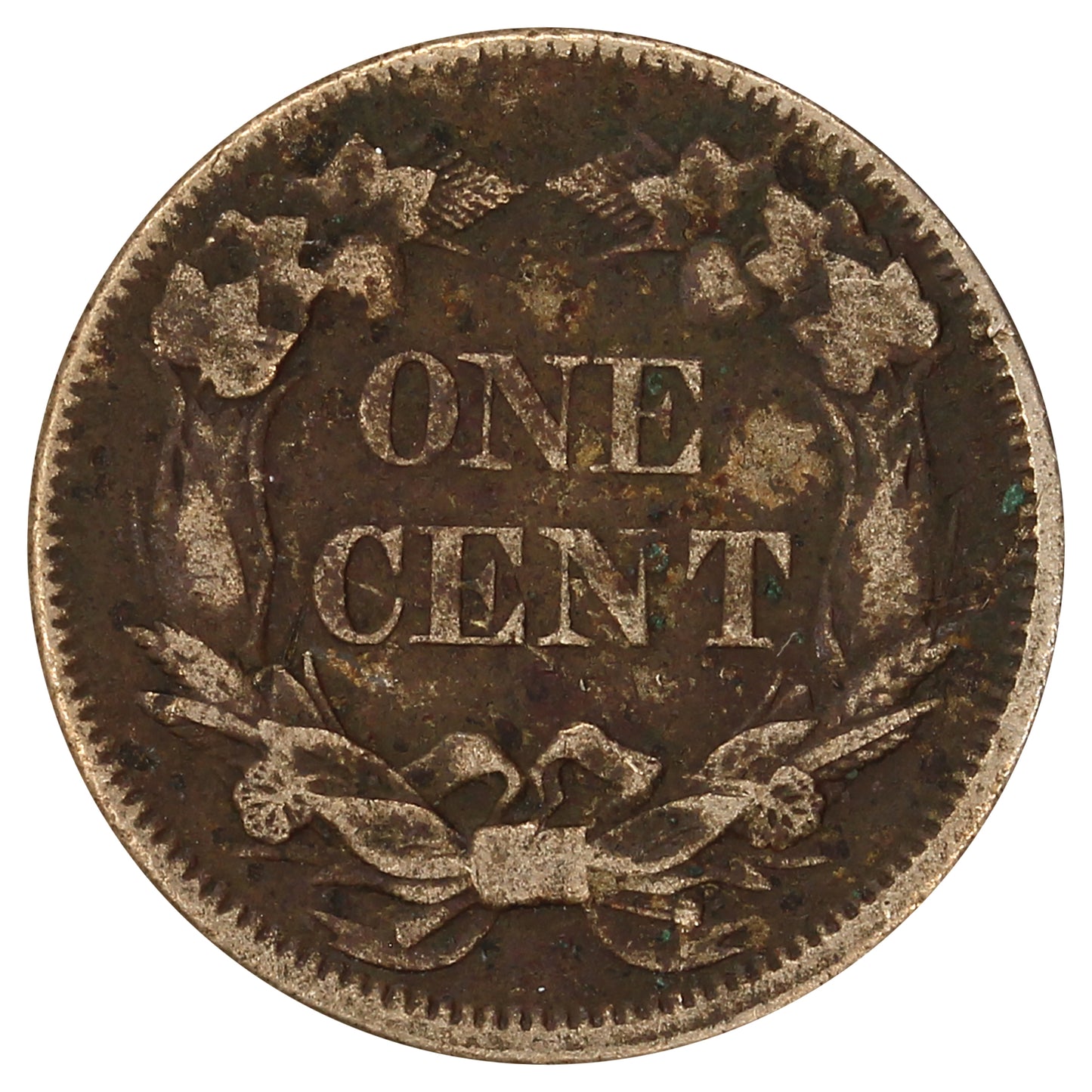 1858 Large Letters USA Cent Extra Fine (EF40) (Impaired)
