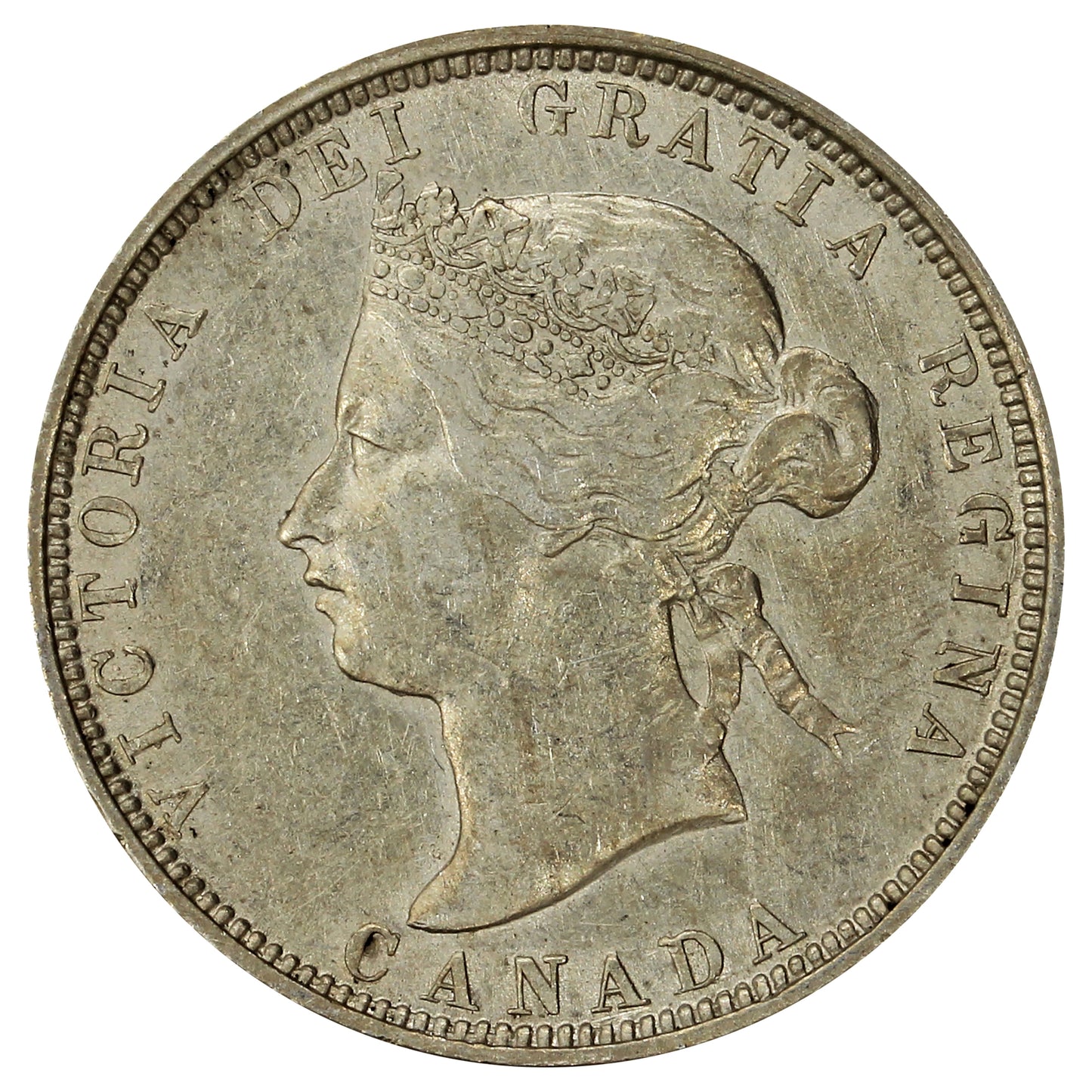 1881H Canada 25-cents Extra Fine (EF40) (Scratched)