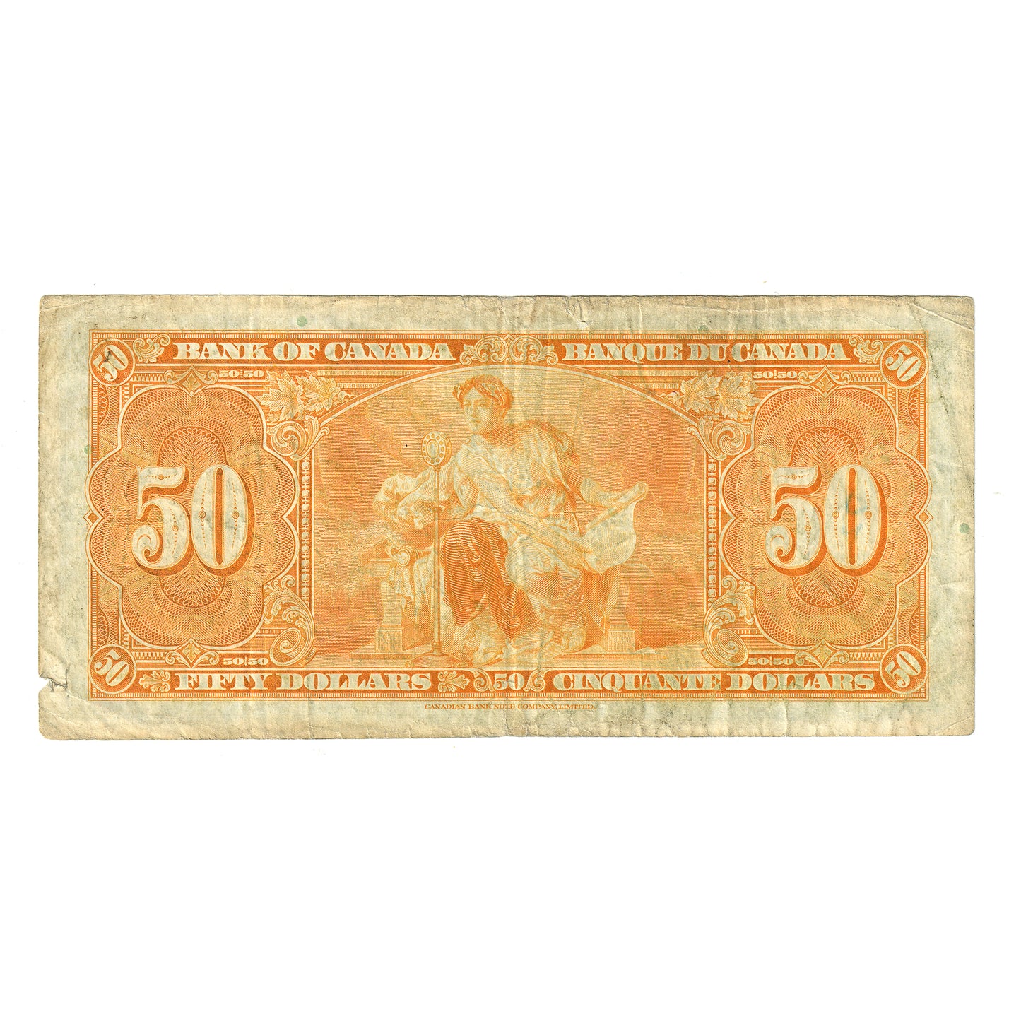 BC-26c 1937 Canada $50 Coyne-Towers, B/H, F-VF (damaged)