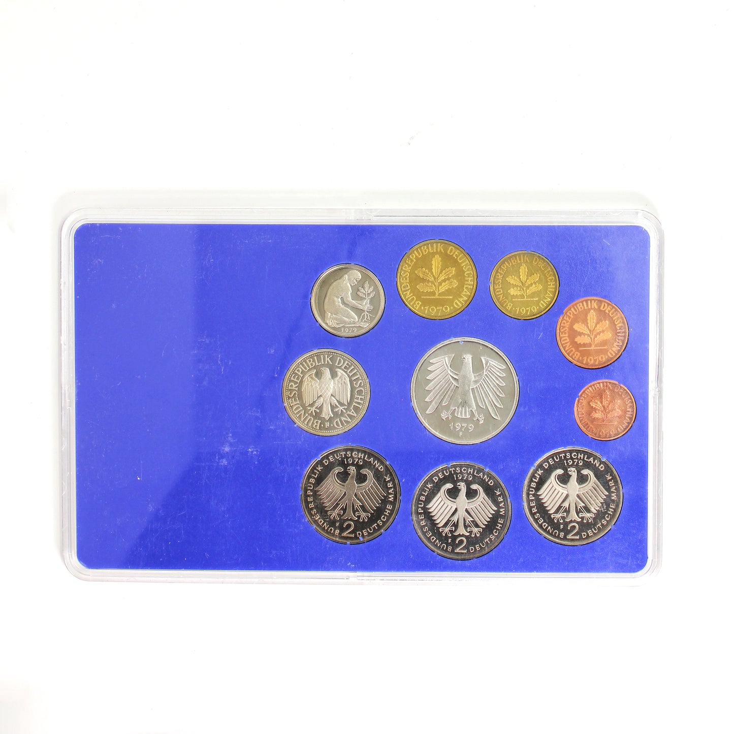 1979F Germany 10-Coin Proof Set in Holder (Toned, Impaired)