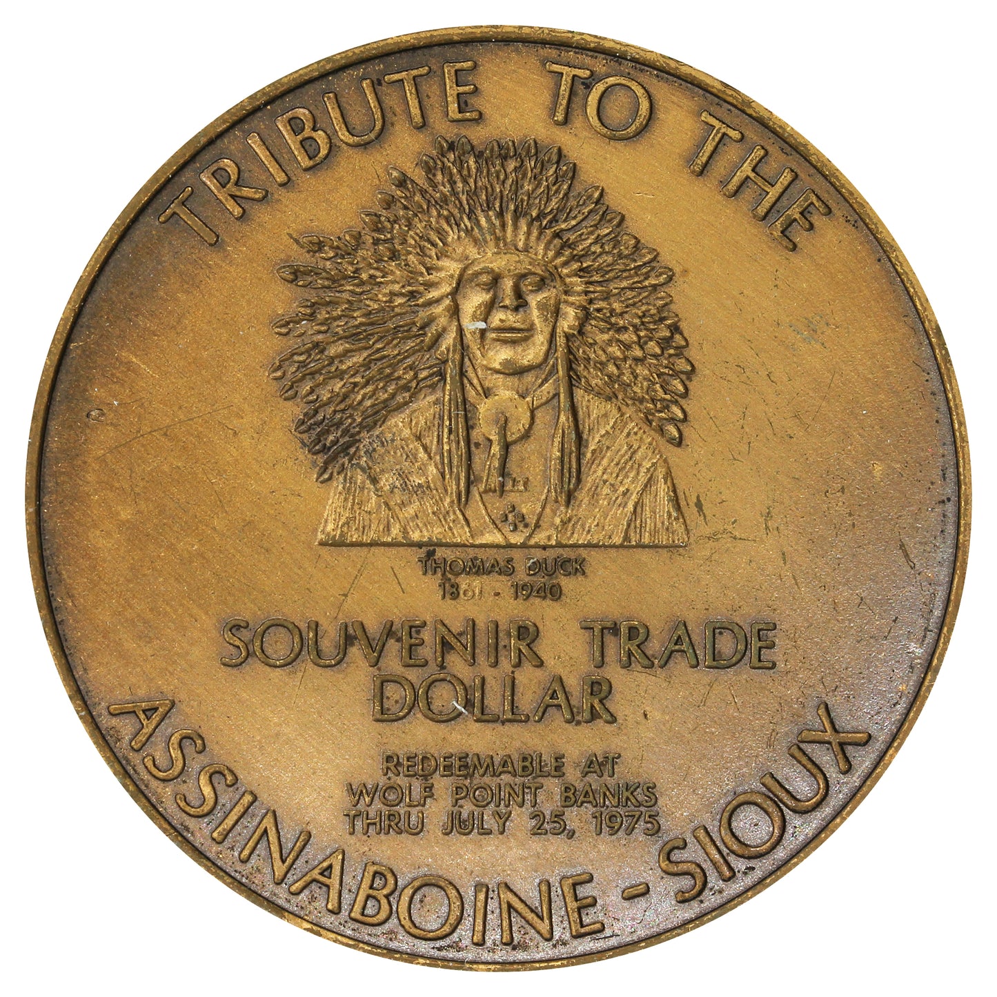 1975 Wolf Point, Montana Souvenir Trade Dollar Token