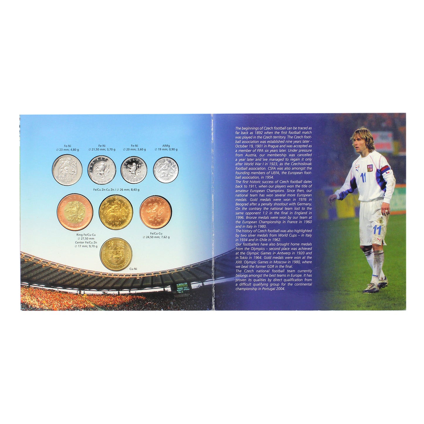 2004 Czech Republic 7-Coin & Token European Football Championship Set (Impaired)