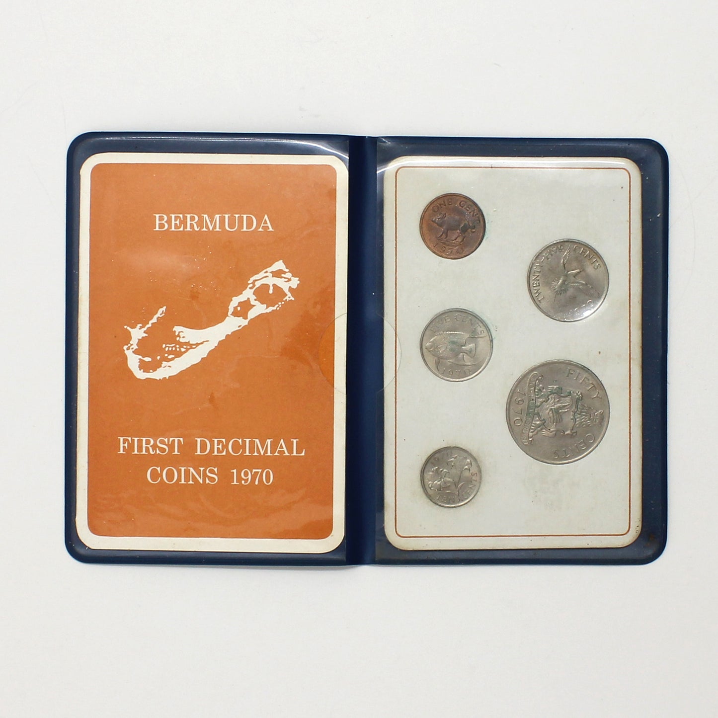 1970 First Decimal Coins of Bermuda in Blue Folder (Issues)