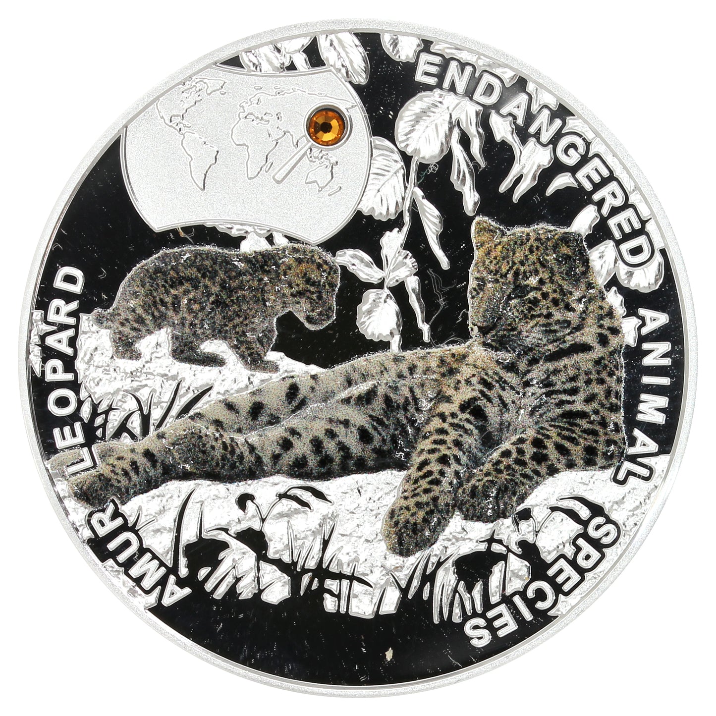 2015 Niue Colourized Endangered Species Amur Leopard Fine Silver Coin (No Tax)