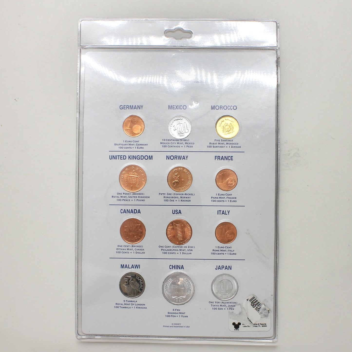 Walt Disney World EPCOT International Coin Collection