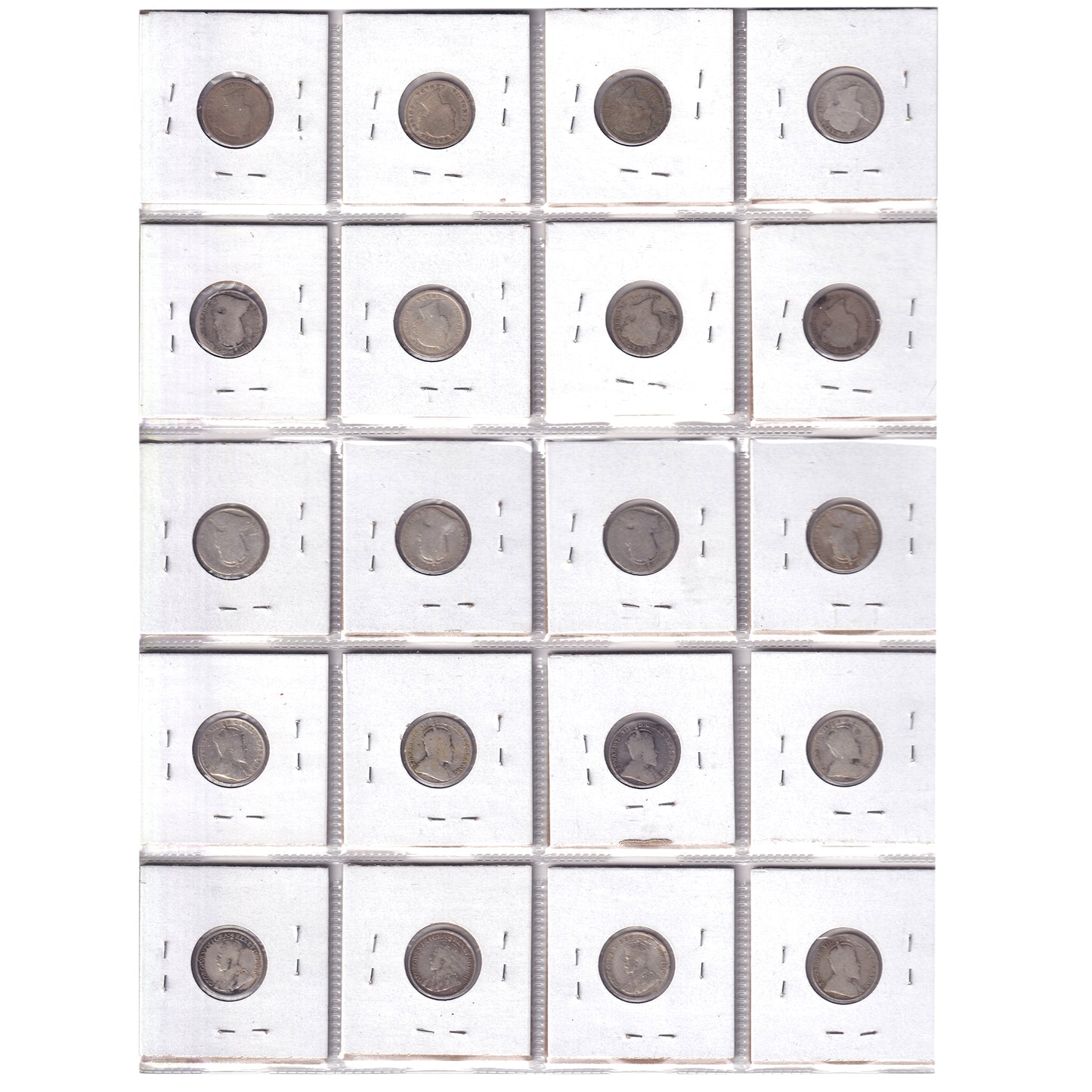 Group Lot of 20x 1896-1912 Canada 10-cents Filler to VG-F, 20pcs (Impaired)