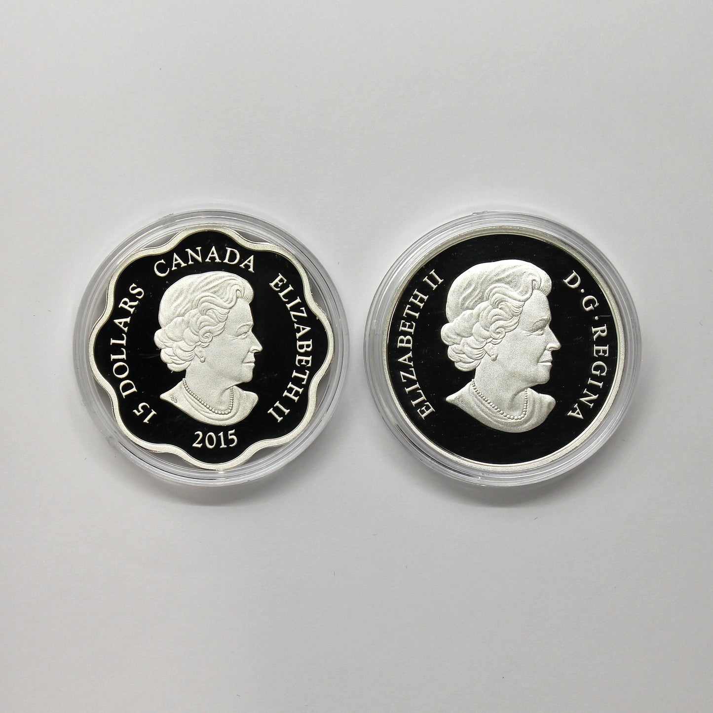 Pair of 2014-2015 Canada $15 Lunar Zodiac Silver, 2pcs (No Tax) Coins Only (Issues)