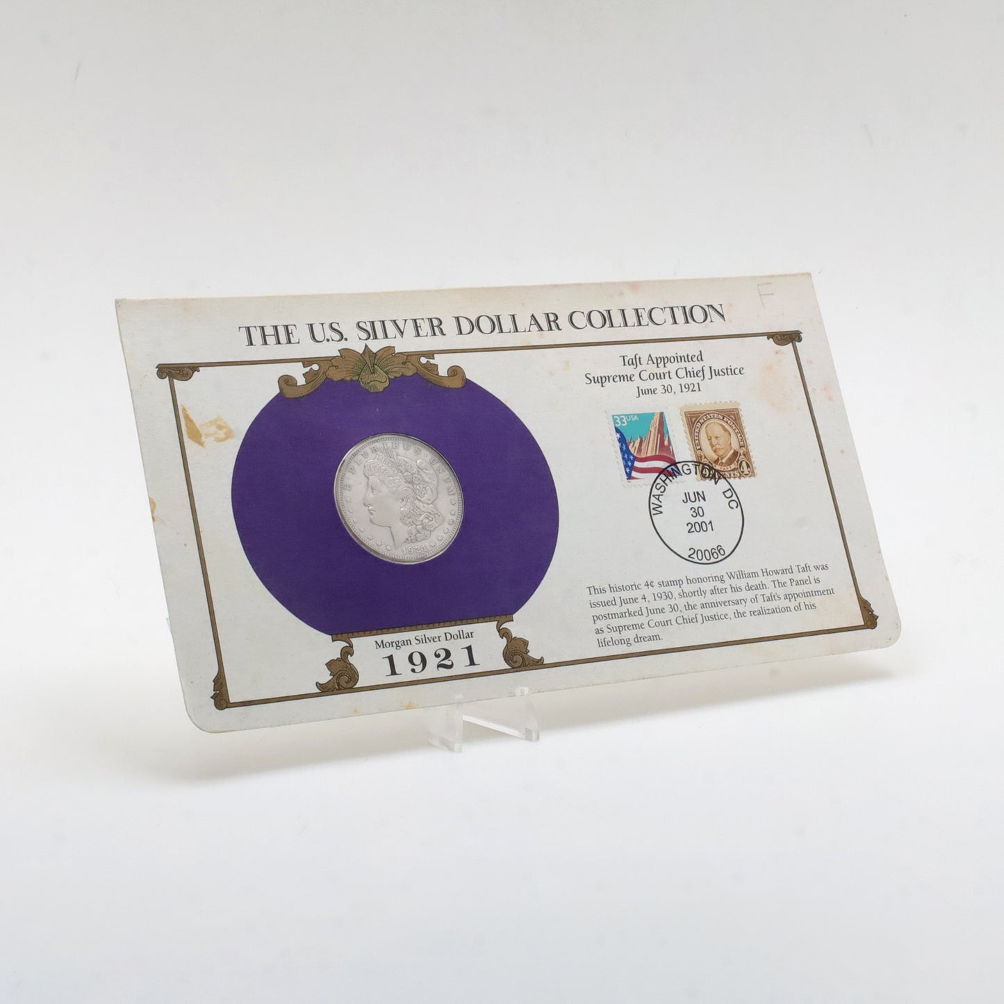 1921 USA Silver Dollar Coin & Stamp Collection