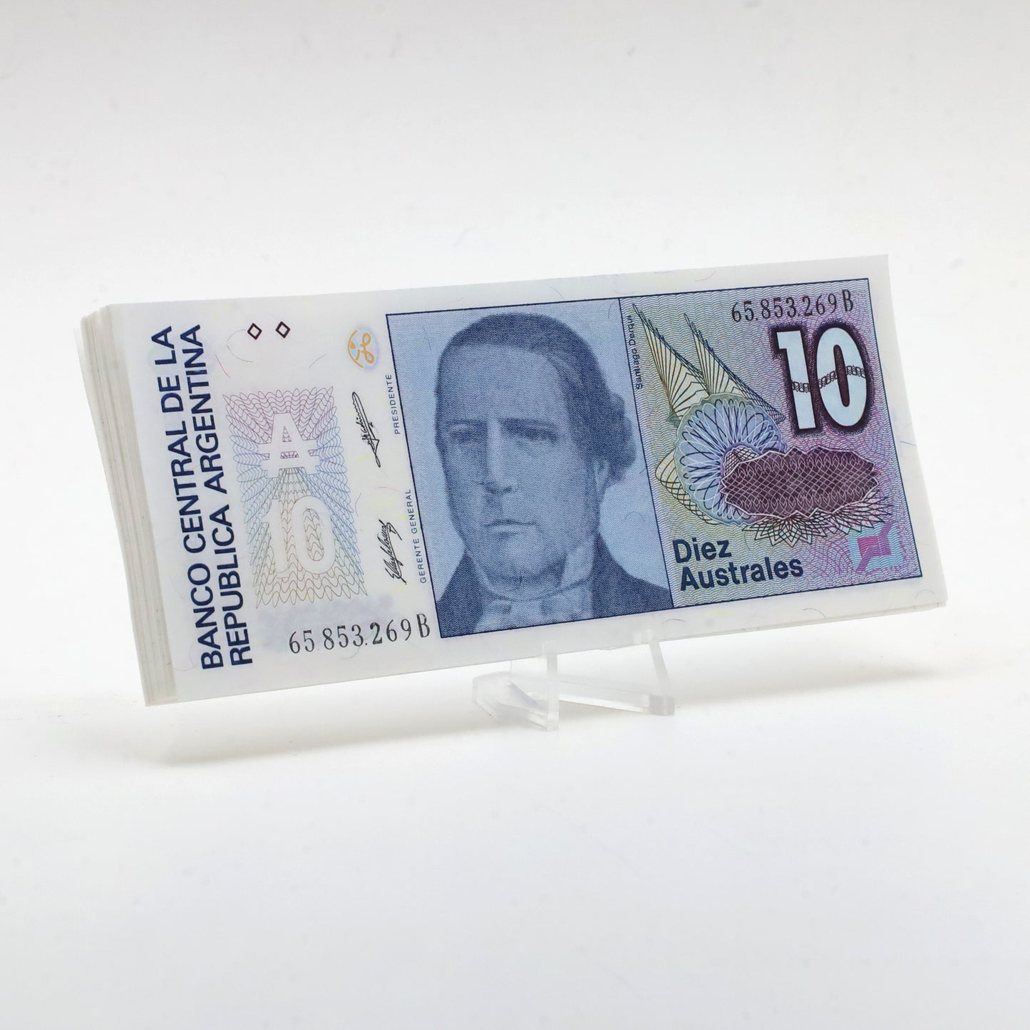 Lot of 89x Argentina 1986-1989 10 Australes Consecutive Notes, 89pcs