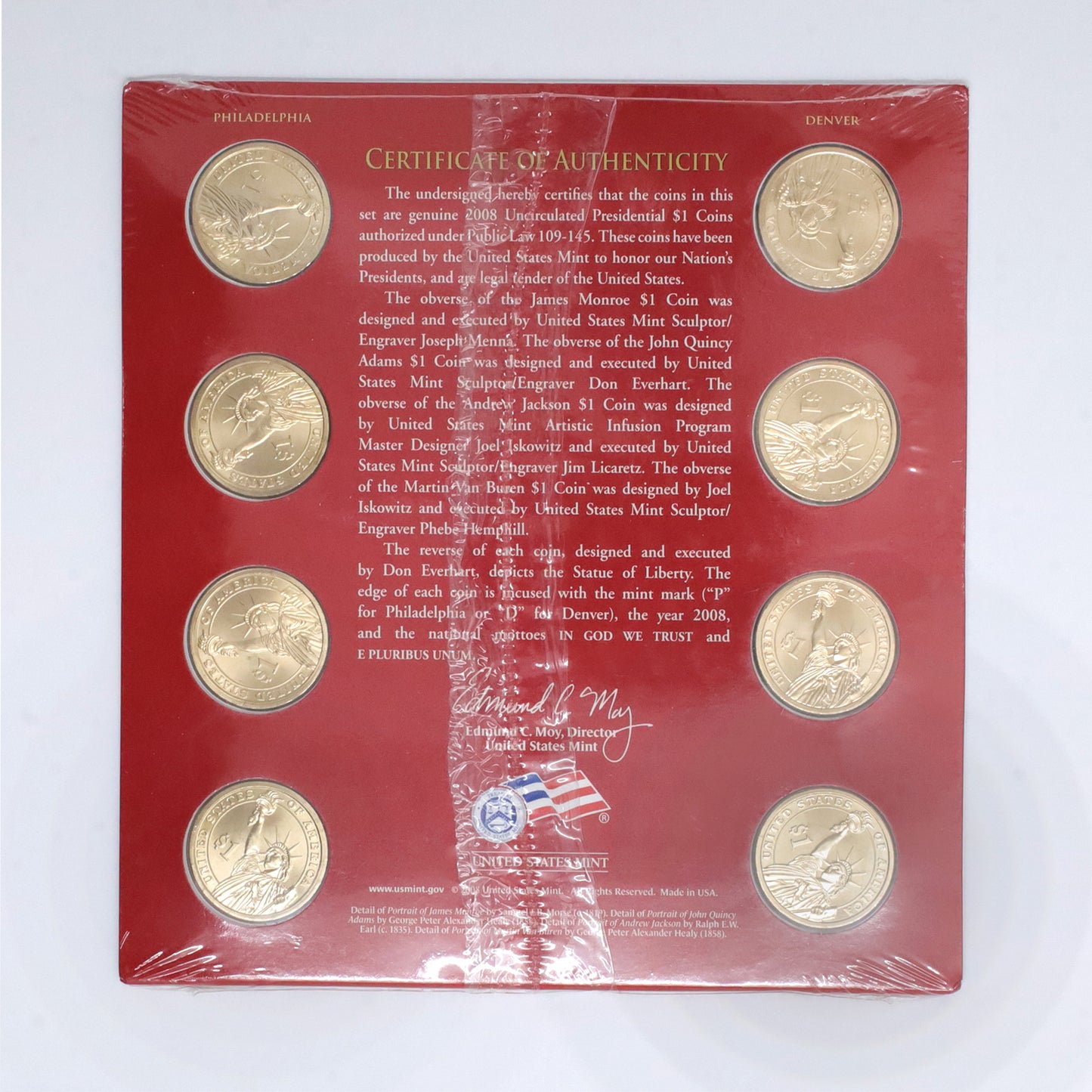 USA 2008 P&D Presidential $1 Coin Uncirculated Set (Sealed!)