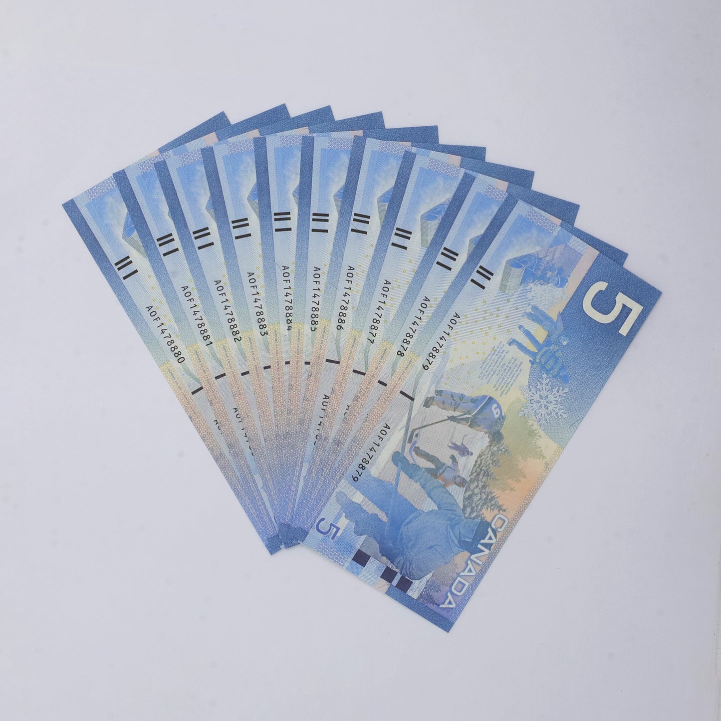 10x Sequential 2002 Canada $5 Knight-Dodge, 10pcs