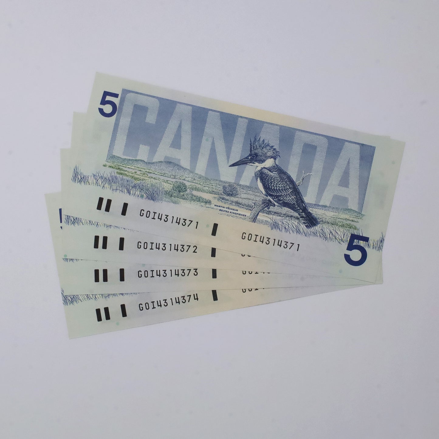 4x Sequential 1986 Canada $5 Bonin-Thiessen, 4pcs