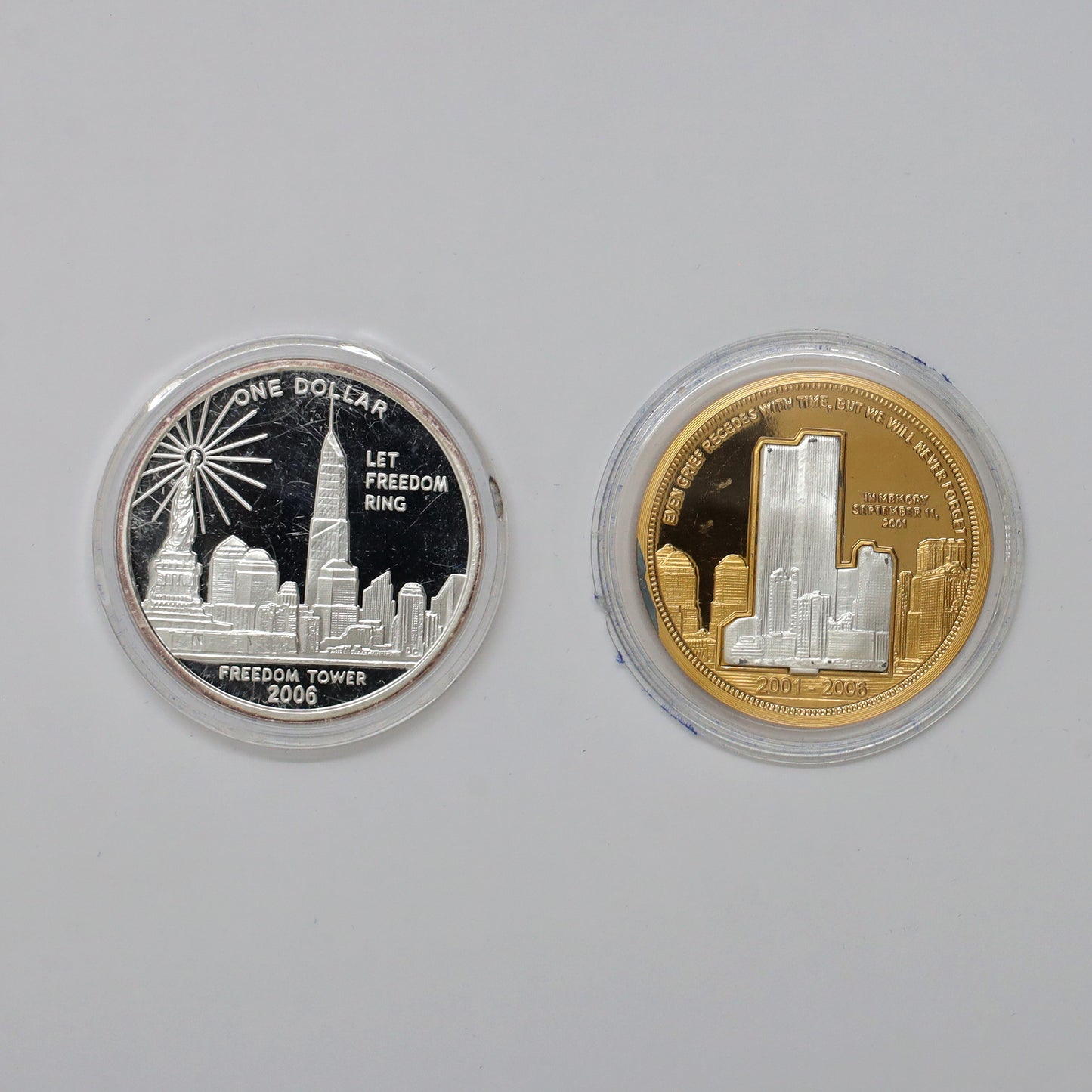 2006 USA NCM World Trade Center & Freedom Tower Coin Set (Inc. 1oz. .999 Silver Coin)