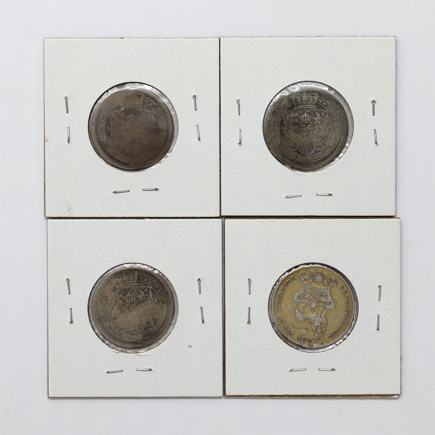 Lot of 4x Great Britain 1816-1826 Georgian Shillings, AG-F, 4pcs