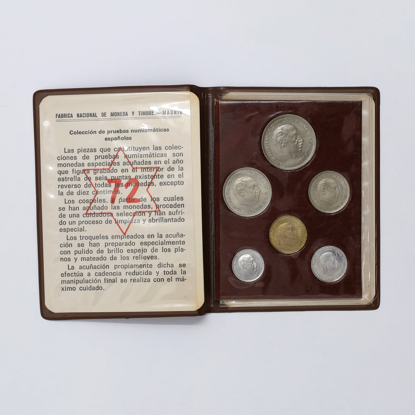 Spain 1972 6-Coin Mint Set (Coins from 1950s & 1960s)