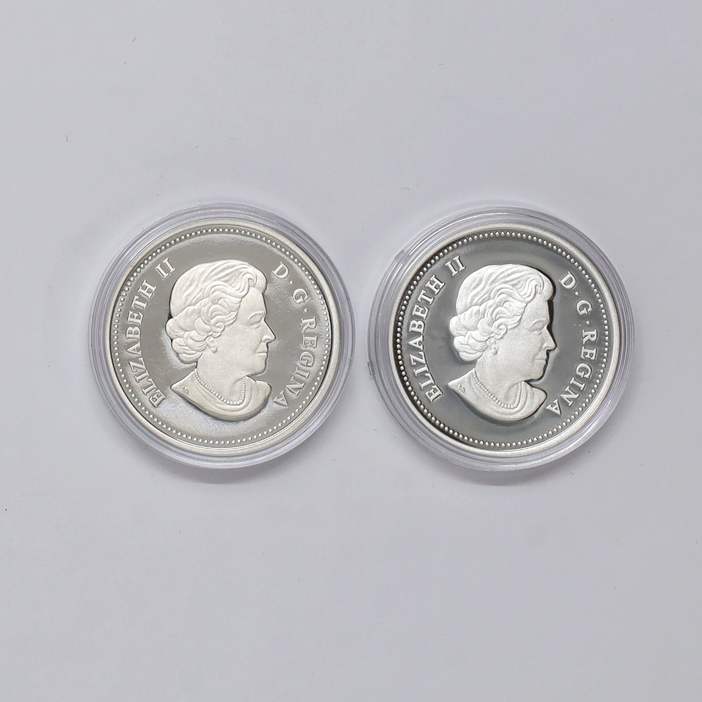 Pair of 2013 & 2015 Canada $20 Beavers, Fine Silver (No Tax) Coins Only, Scr. Caps