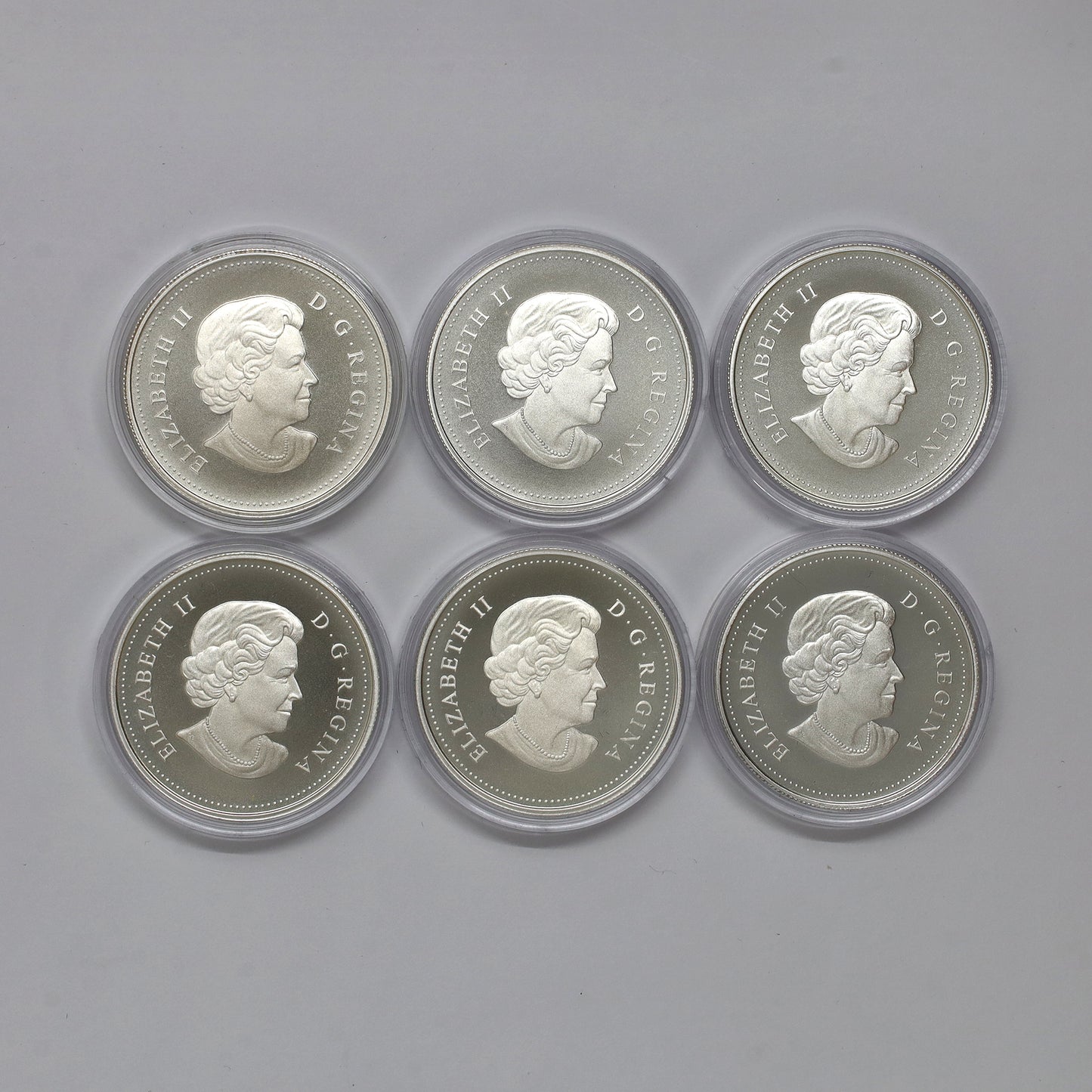 Lot of 6x 2015 $15 Exploring Canada Fine Silver Coins (No Tax) Coins Only, Scr. Caps