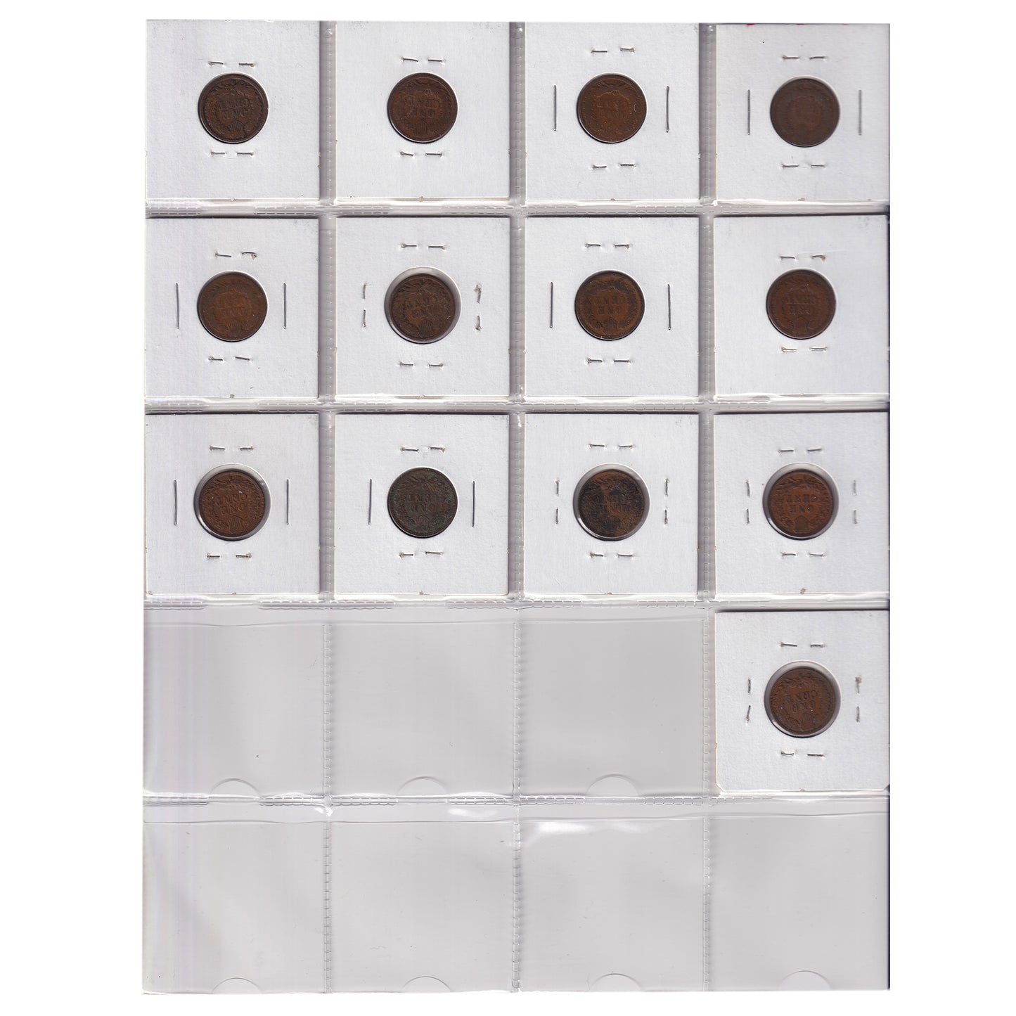 Group Lot of 13x 1874-1909 USA Pennies, 13pcs