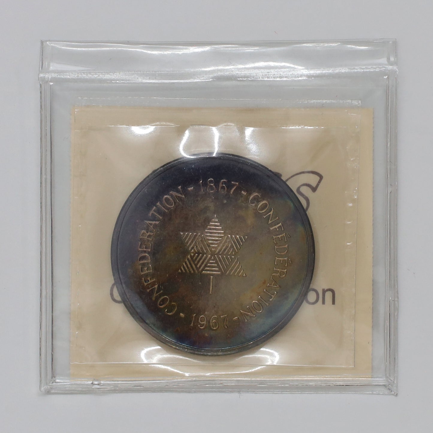 1967 Canada Confederation Centennial Sterling Silver Medal ICCS Certified MS67 (Toned)