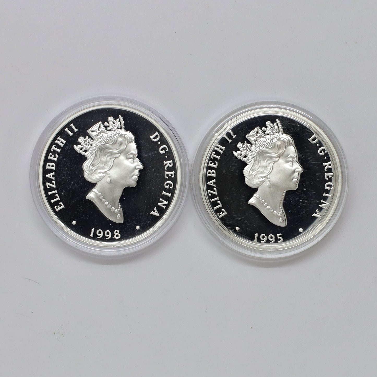 Pair of 1995 & 1998 Canada $20 Aviation Sterling Coins, 2pcs (Coins Only, Scr. Caps)