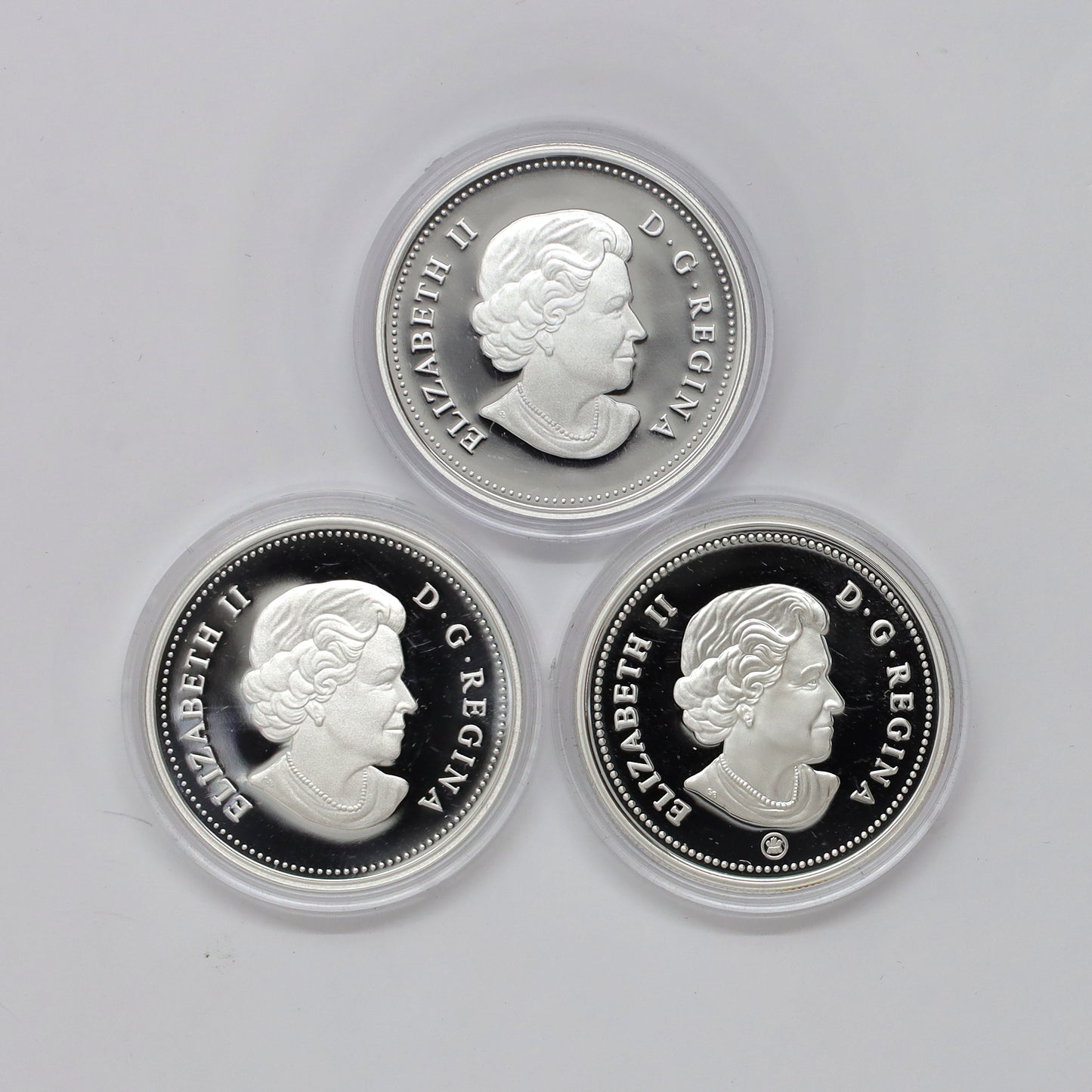 Lot of 3x 2009-2011 Canada Proof Sterling Silver Dollars, 3pcs (Coins Only, Scr. Caps)