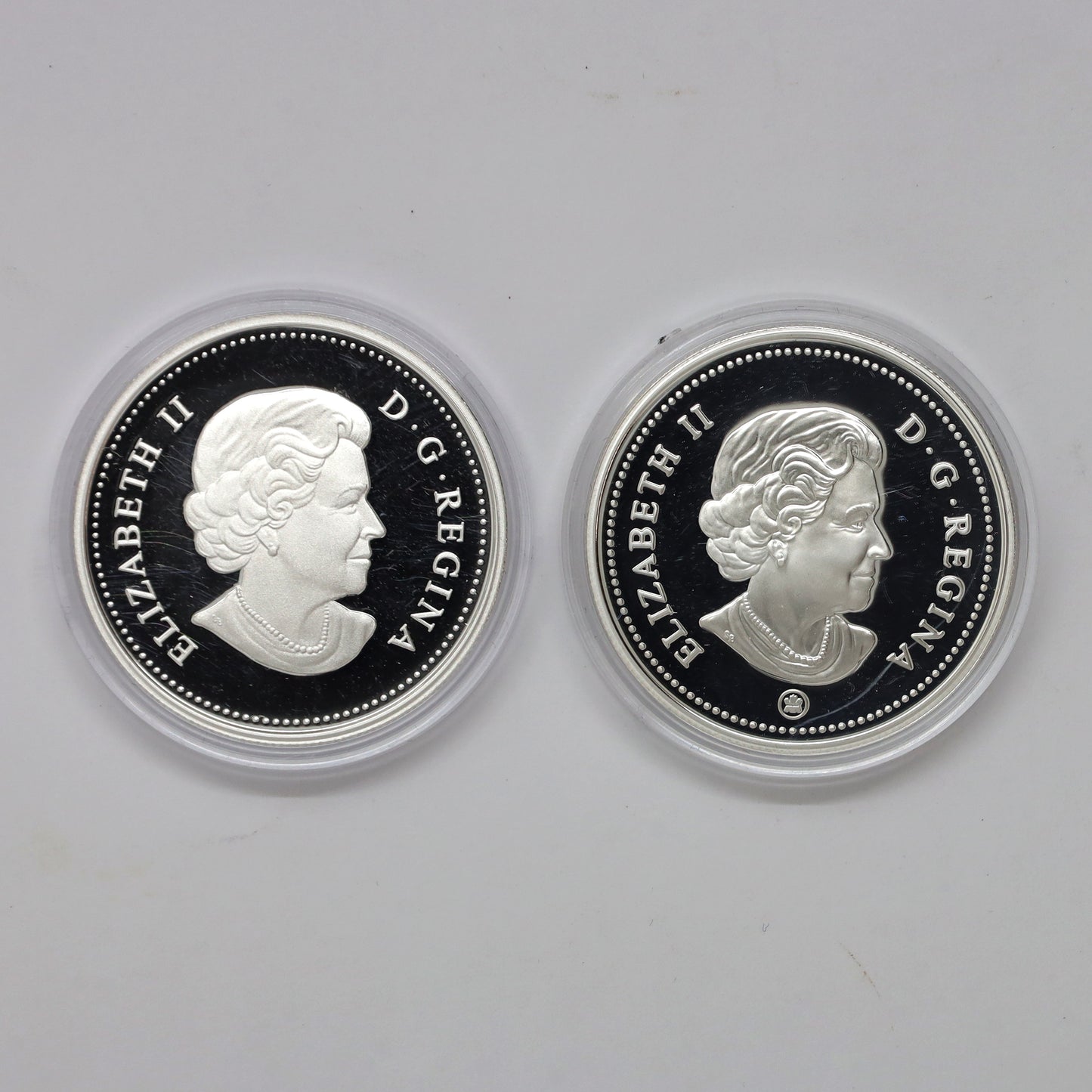 Pair of 2007 & 2010 Canada Proof Sterling Silver Dollars, 2pcs (Coins Only, Scr. Caps)