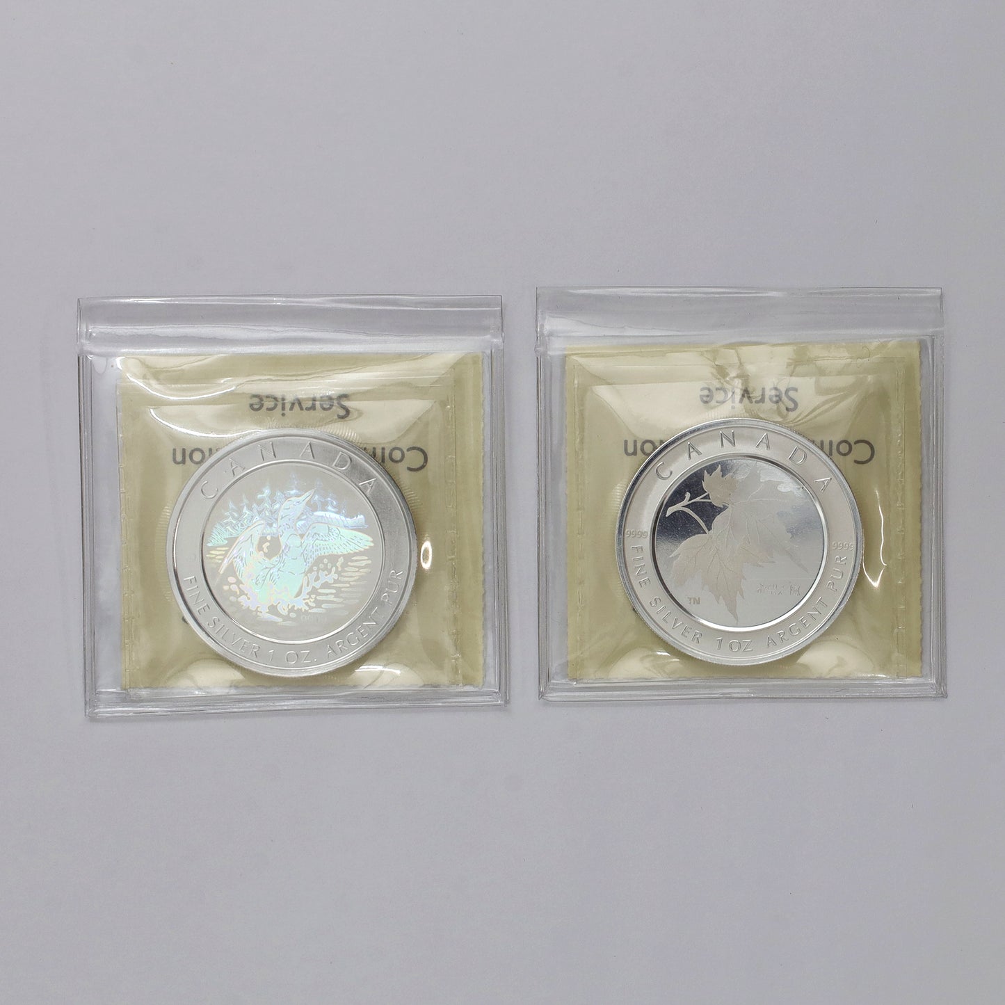 Pair of 2002 & 2005 Canada $5 Silver Maple Leaf Coins ICCS Certified SP67, 2pcs (No Tax)