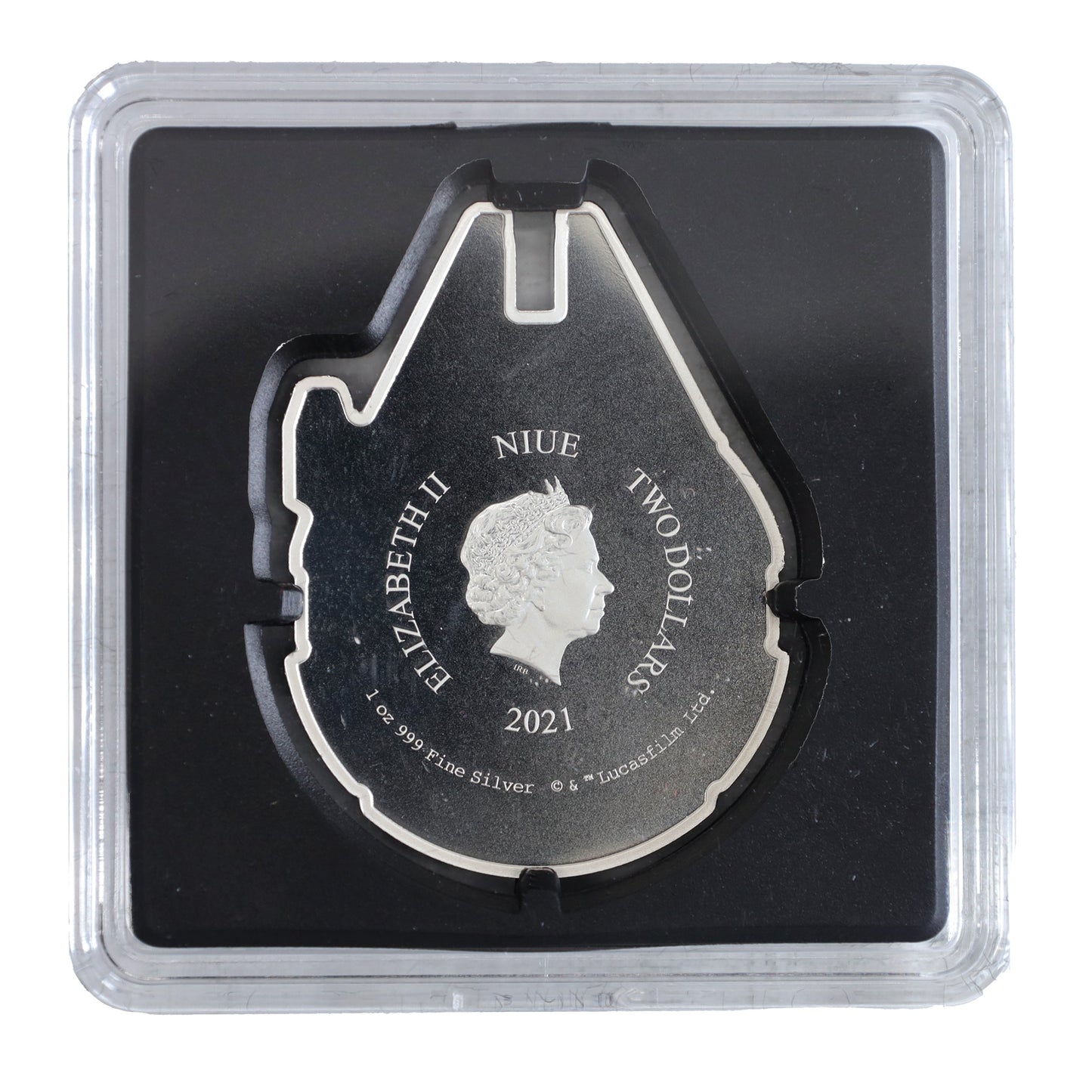 2021 Niue $2 Star Wars: Millennium Falcon Fine Silver Shaped Coin (No Tax)