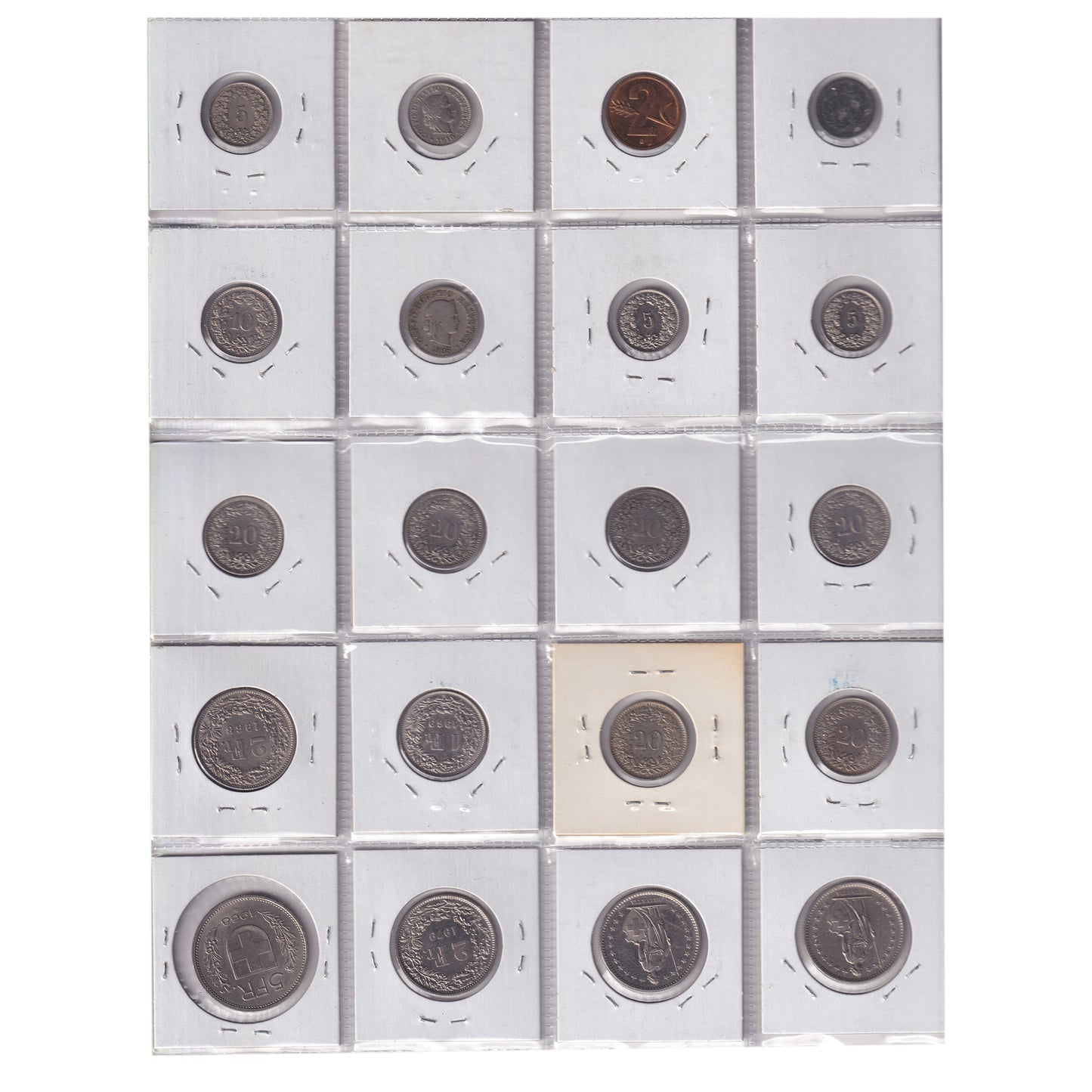 Group Lot of 20x Switzerland 1883-1979 Decimal, F-VF to Choice BU, 20pcs