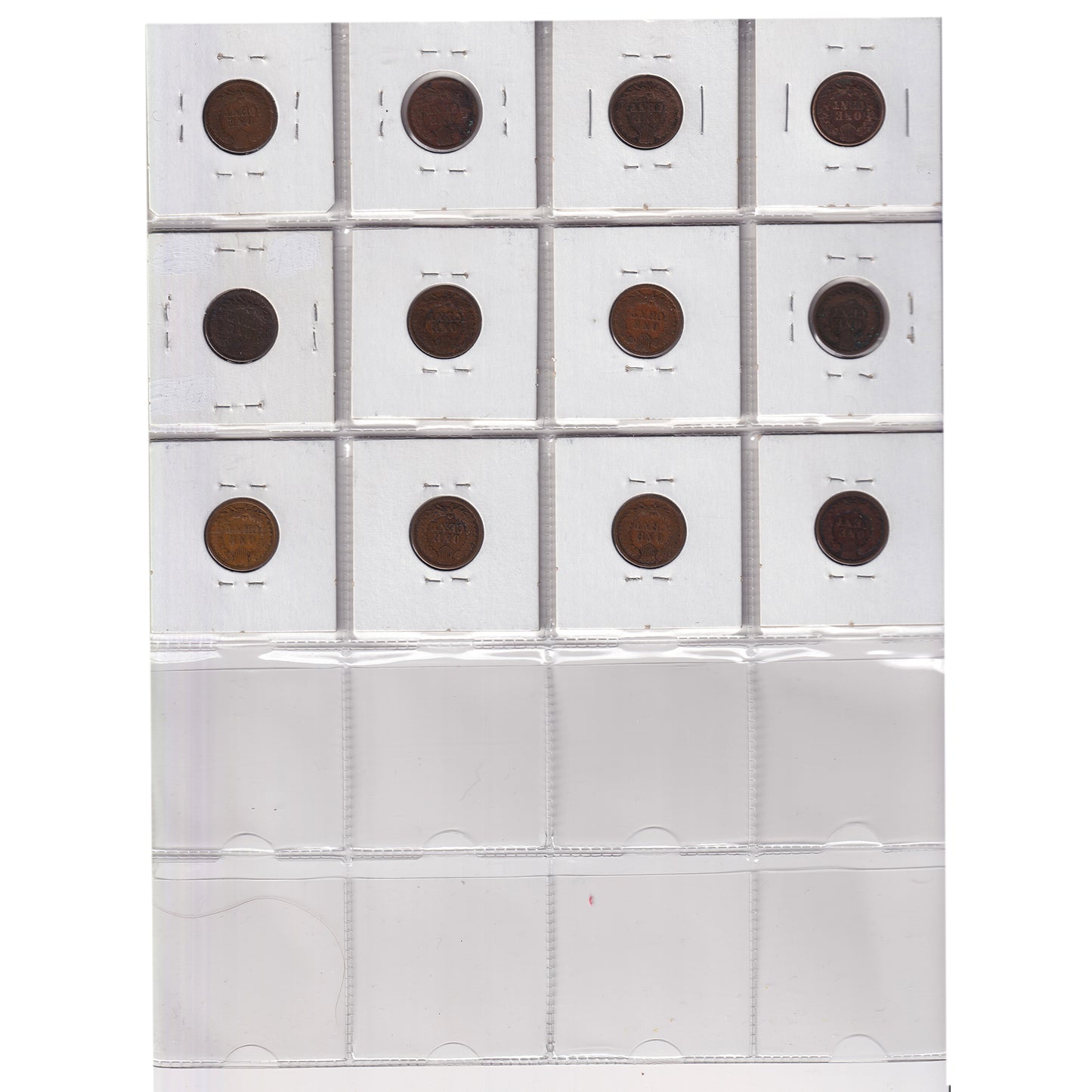 Group Lot of 12x 1862-1880 USA Cents, 12pcs