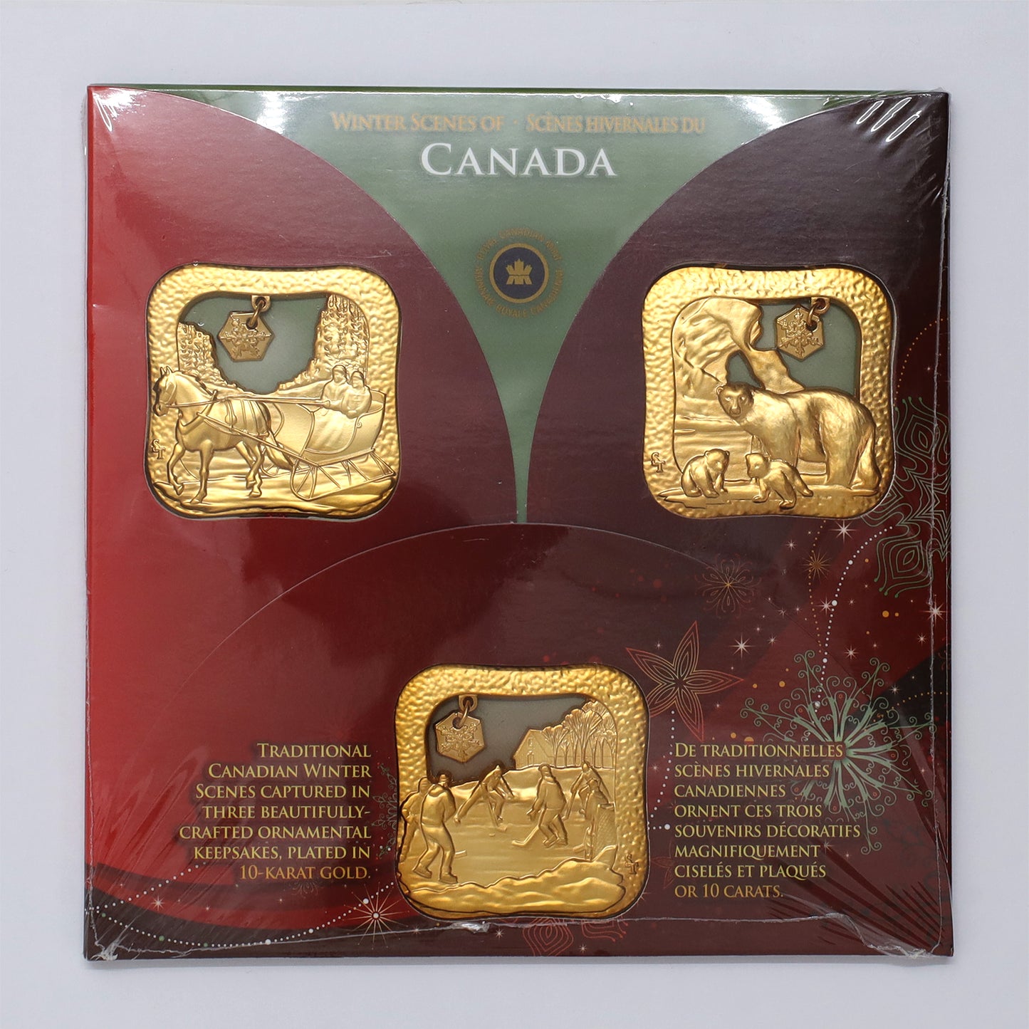 2008 RCM Winter Scenes of Canada Gold-Plated Ornamental Keepsakes