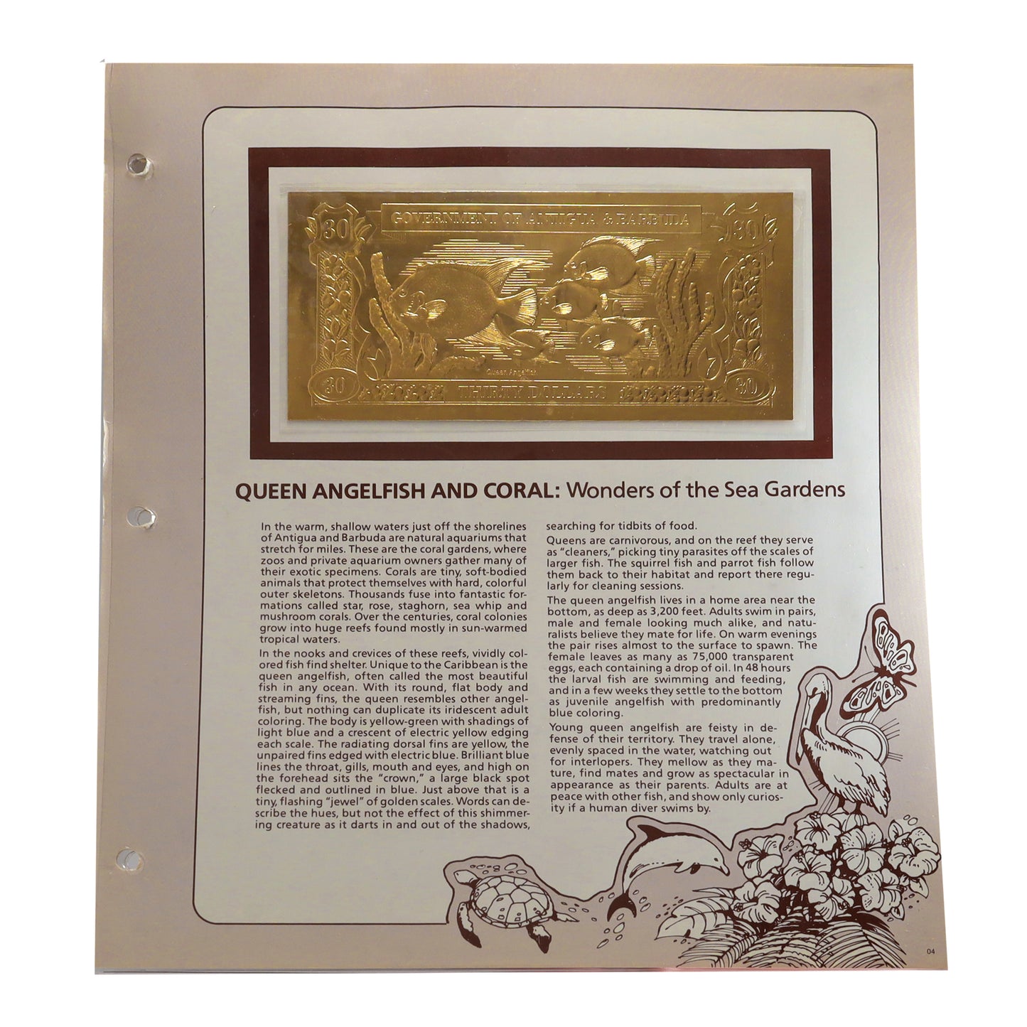 Complete Set of Gold Bank Notes of Antigua & Barbuda with Album (issues)