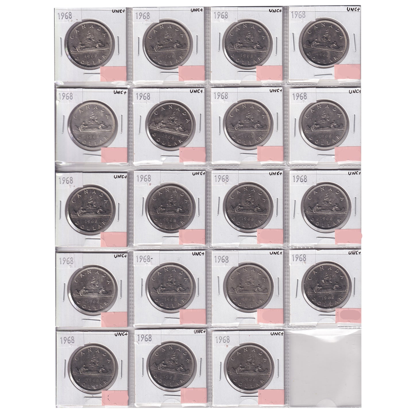 Group Lot of 37x 1968-1969 Canada Nickel Dollars, All UNC+, 37pcs