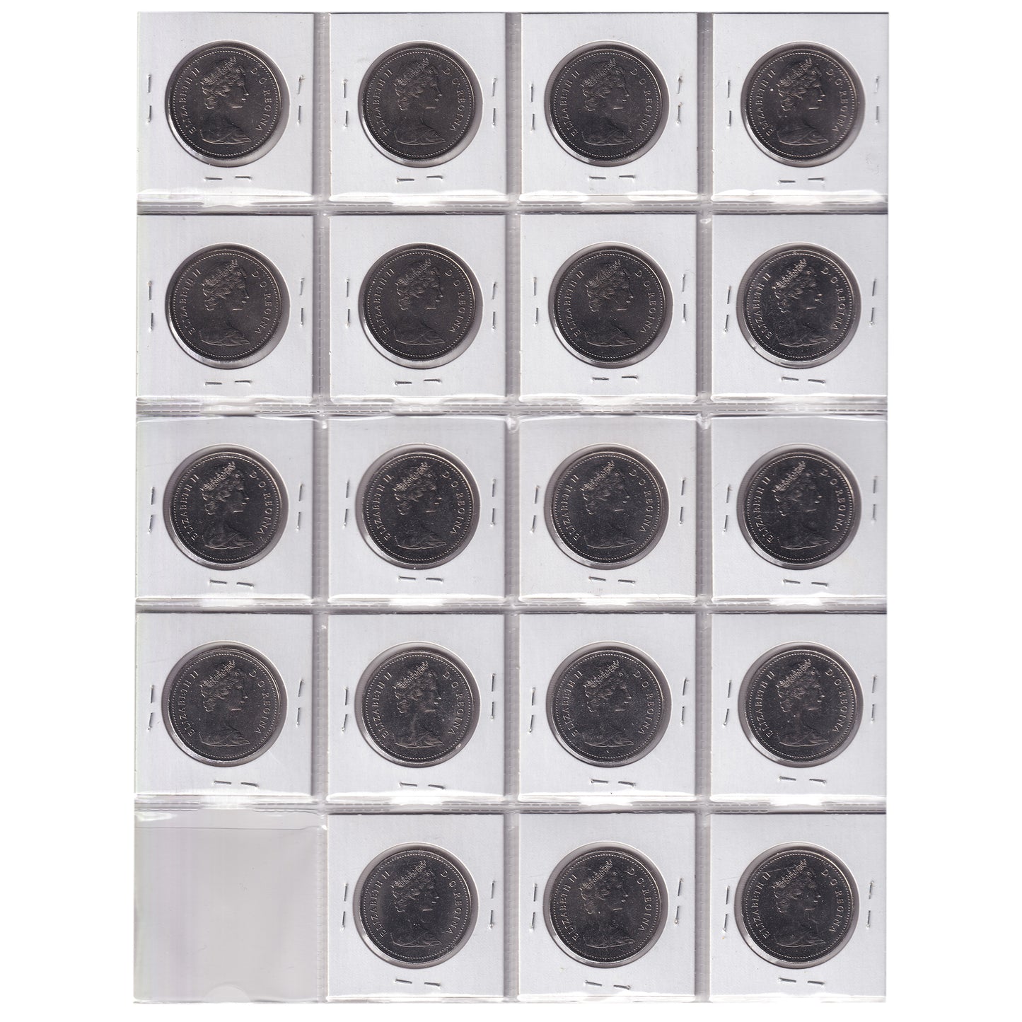 Group Lot of 19x 1983 Canada Nickel Dollars, All BU, 19pcs
