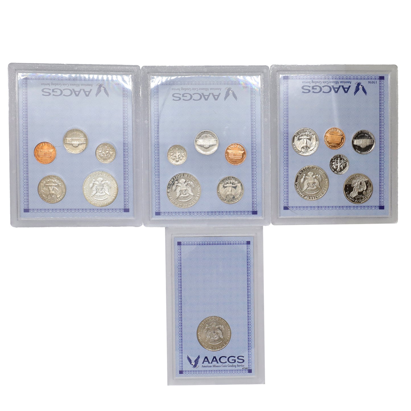 Lot of 4x 1968-2012 USA Decimal AACGS Certified PR67 & MS67, 4pcs (cracked case)