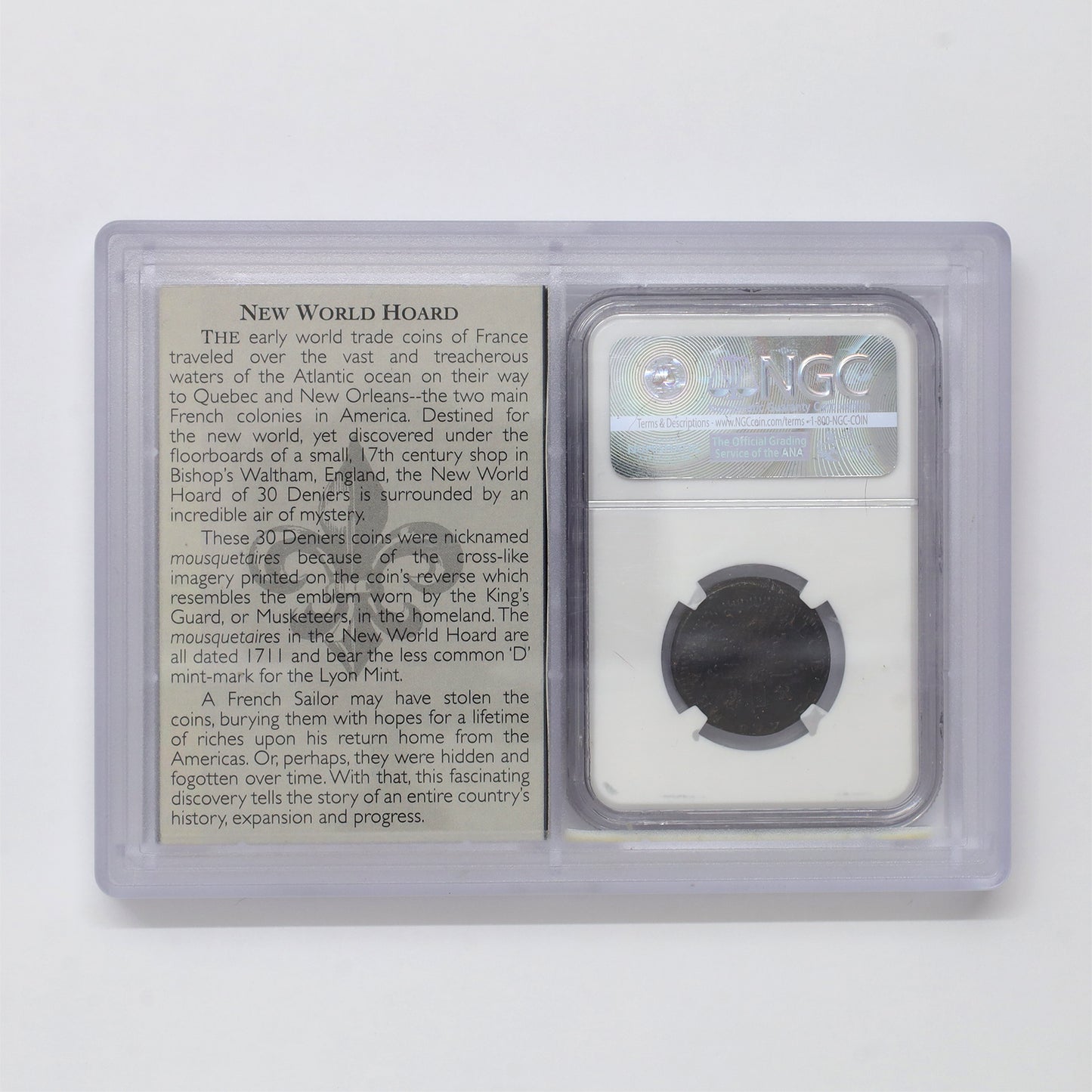 French Colonies 1711 D 30 Deniers New World Hoard (light wear)