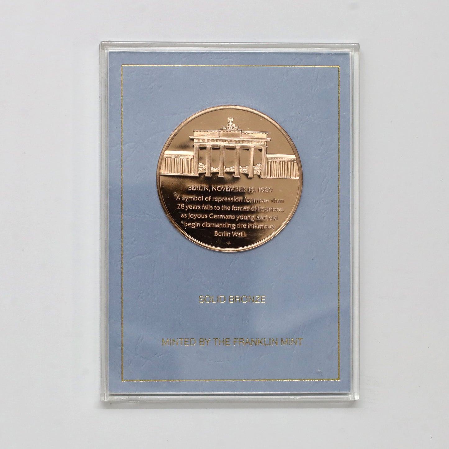 1989 Freedom in Berlin Eyewitness Commemorative Bronze Medal (light wear)