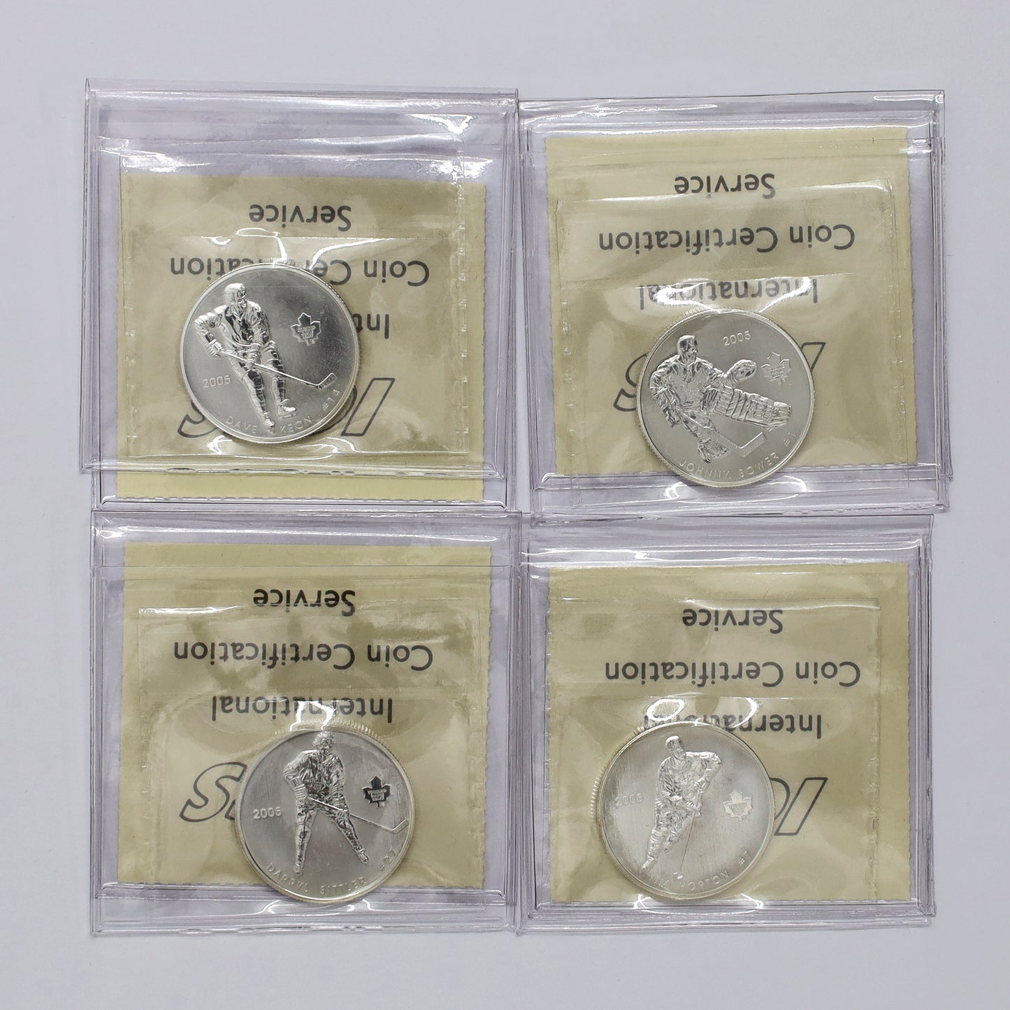 Lot of 4x 2005 Canada 50-cent Toronto Maple Leafs Sterling Coins ICCS Cert. SP67, 4pcs