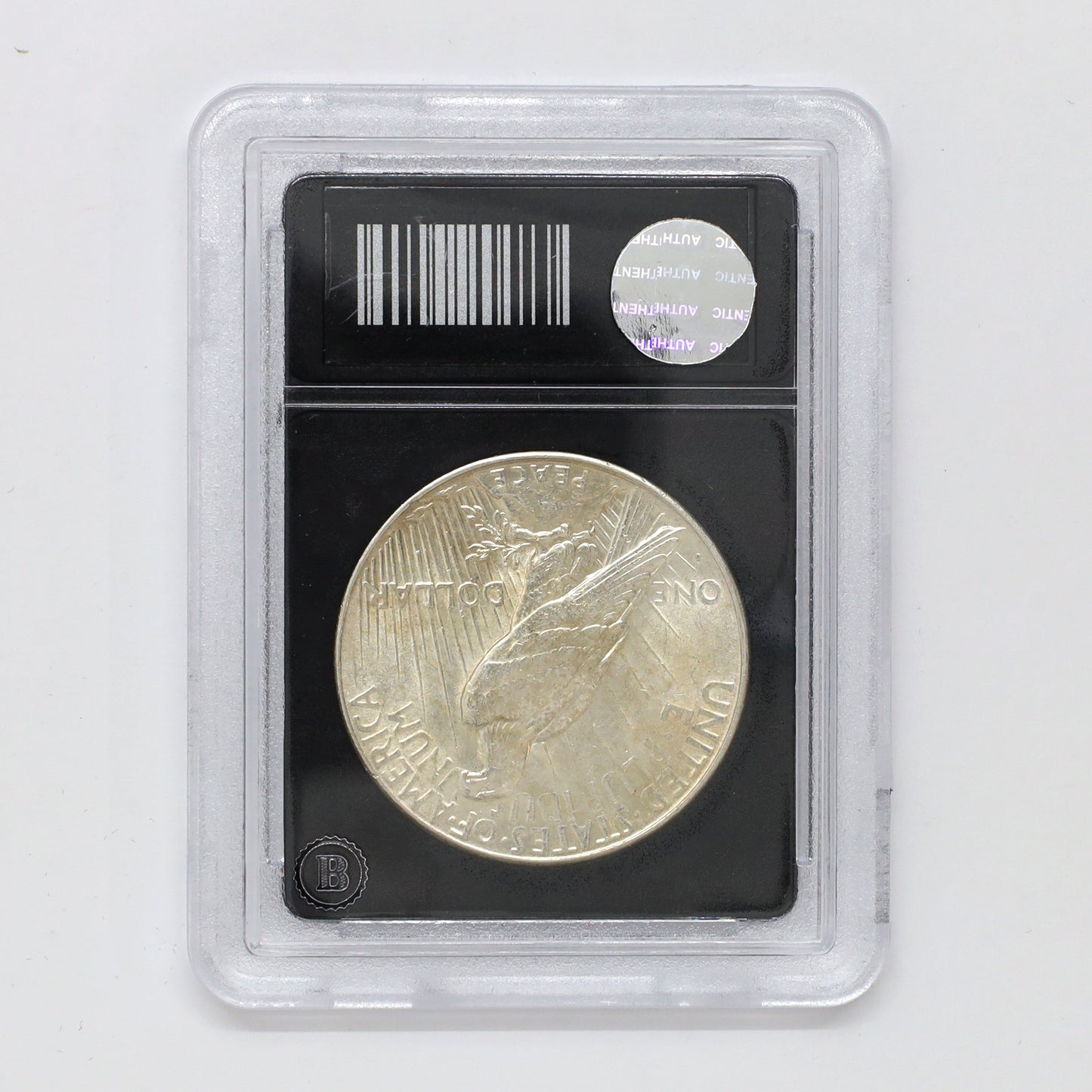 1926 USA High Relief God Silver Dollar in Bradford Exchange Slab and Case (wear)