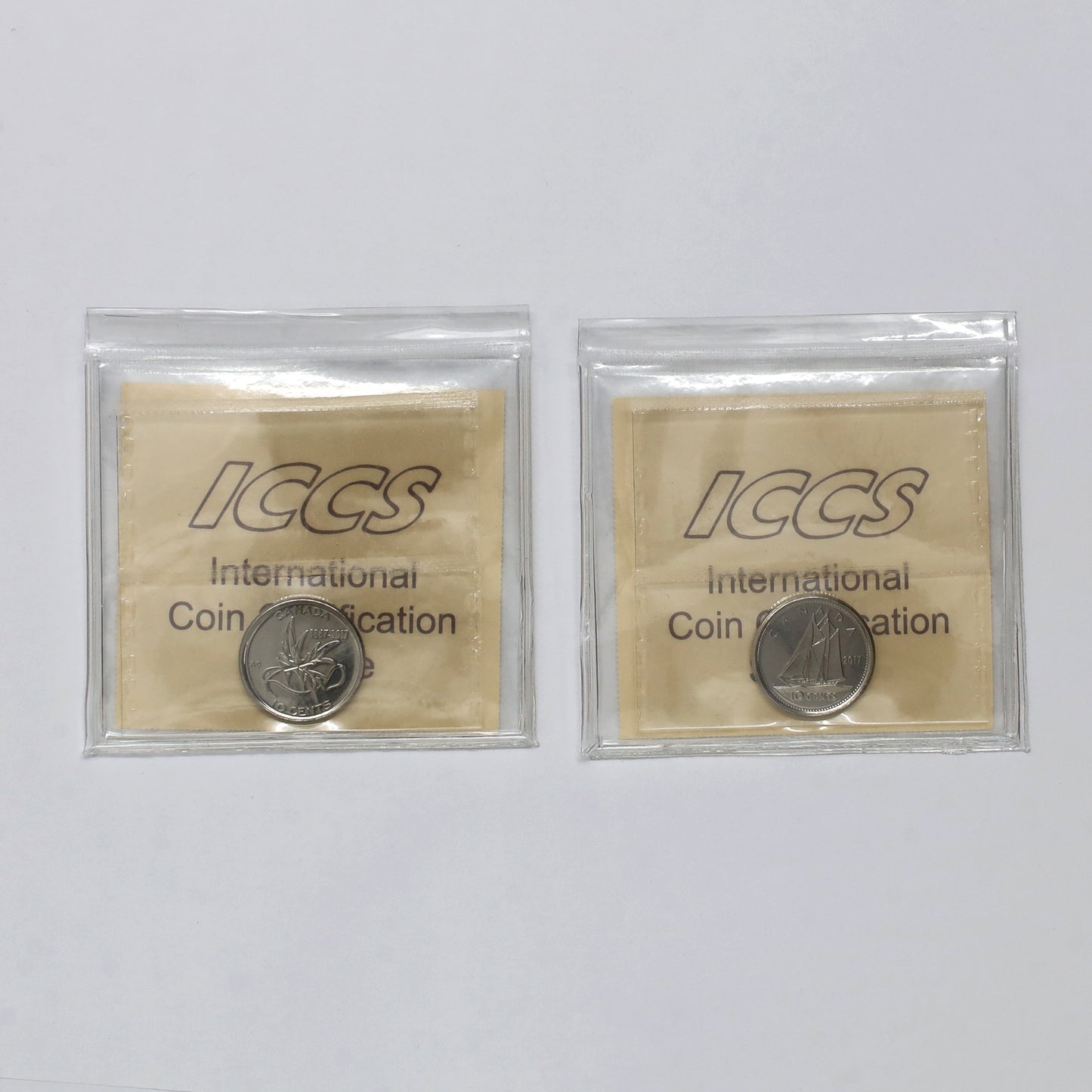 Pair of 2017 Canada 10-cents ICCS Certified MS67, 2pcs