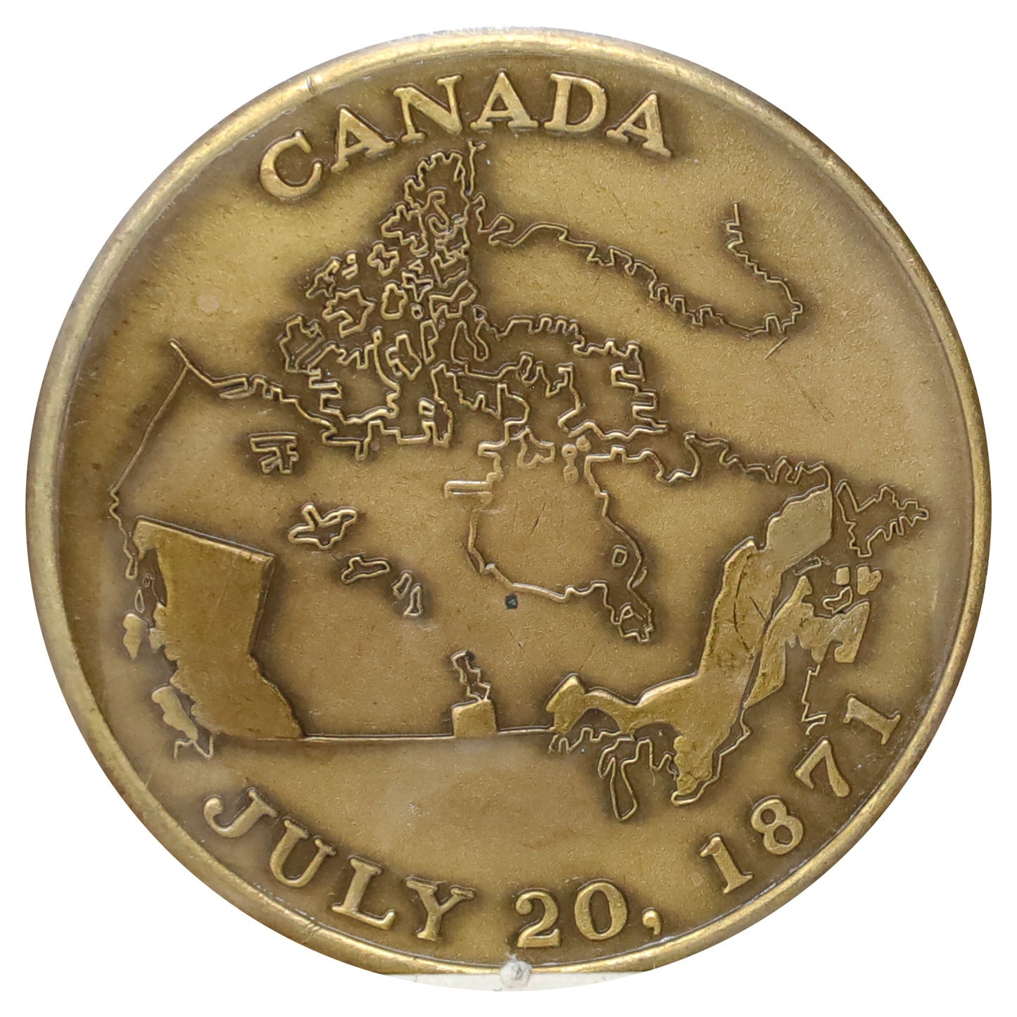 1971 British Columbia Centennial Commemorative Medallion in Card (light wear)