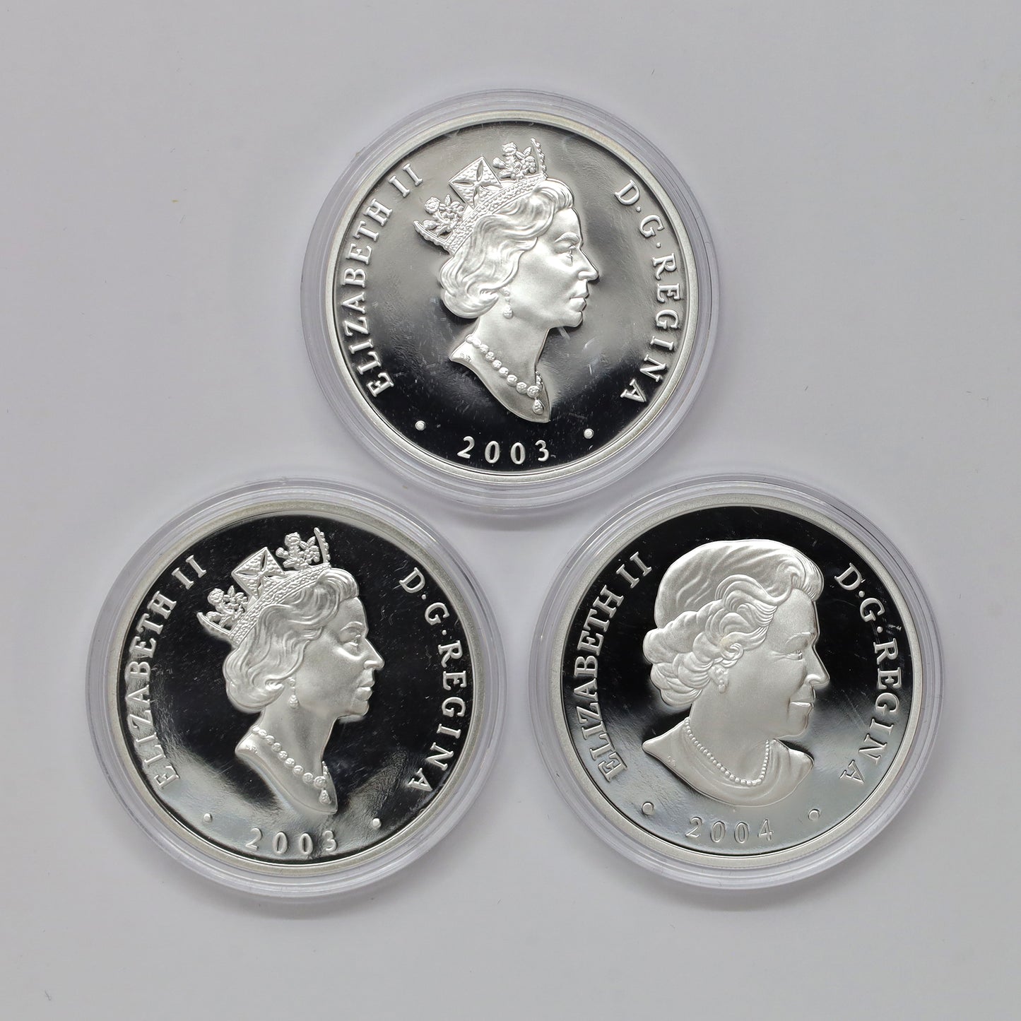 Lot of 3x 2003-2004 Canada $20 Natural Wonders, 3pcs (No Tax) Coins Only (scr. caps)