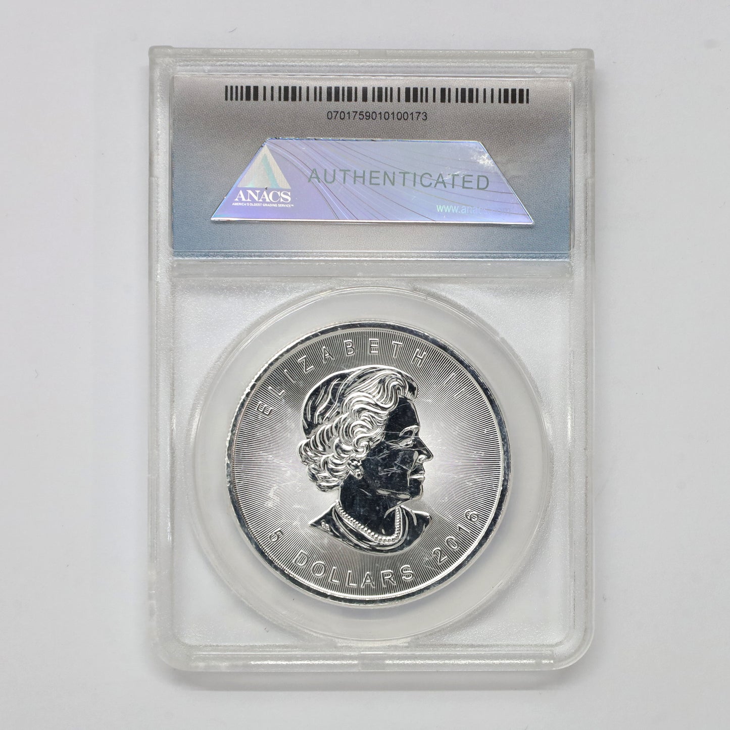 2016 Canada $5 .9999 Silver Maple Leaf 1 oz. ANACS Certified MS70 First Release (No Tax)