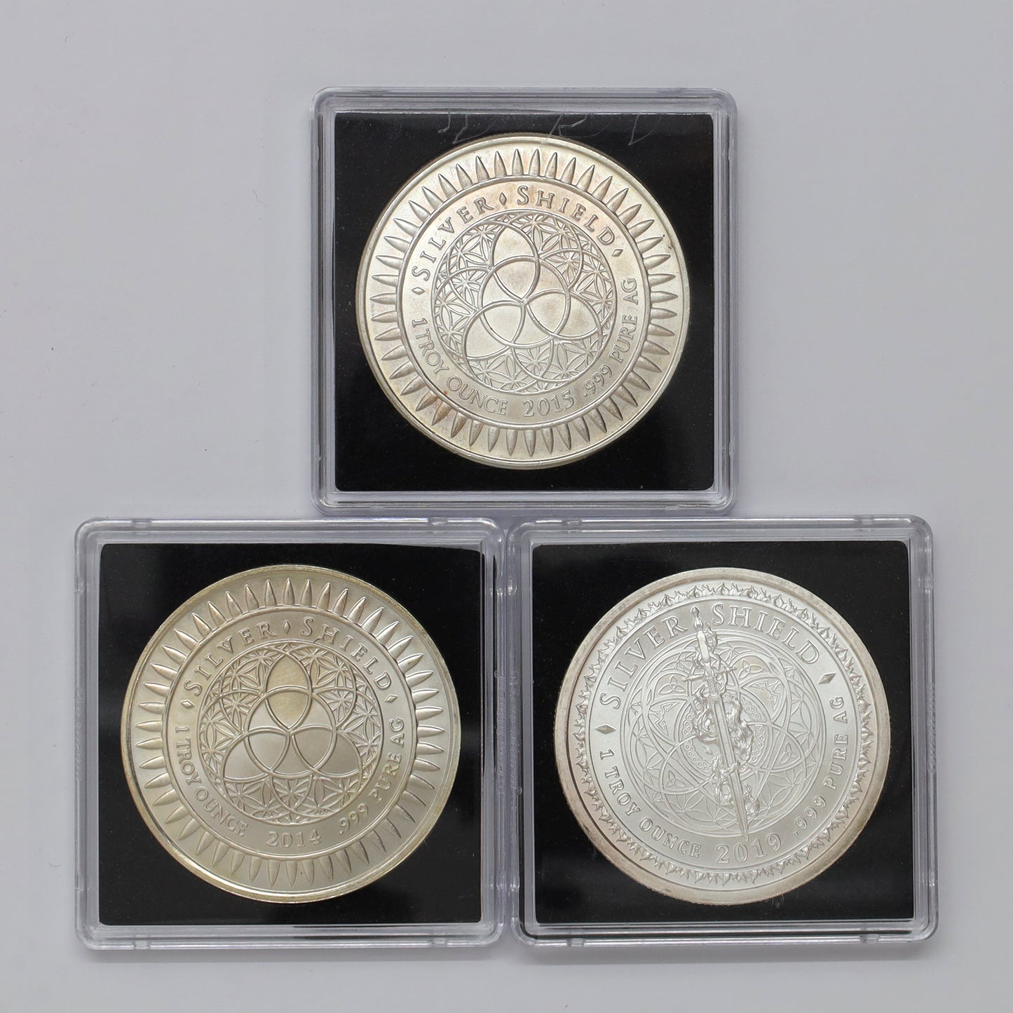 Lot of 3x Golden State Mint Silver Shield .999 Rounds (No Tax) issues