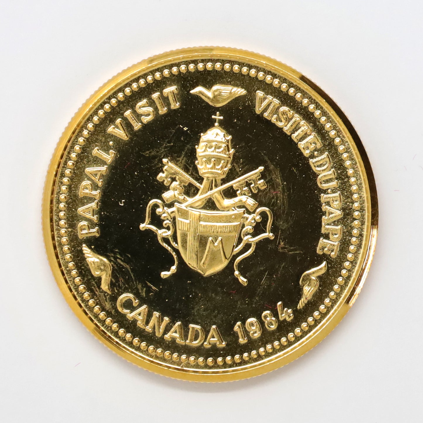 1984 Canada John Paul II Papal Visit Gold-Plated Medallion in Case (issues)
