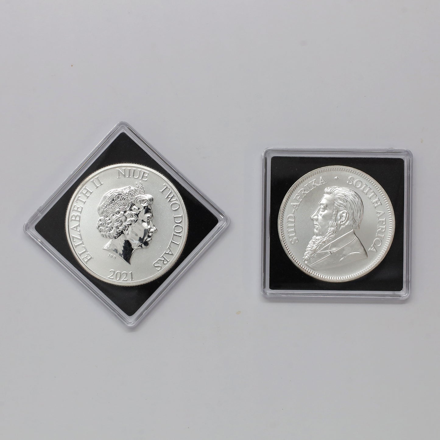 Pair of 2018 & 2021 1oz. Fine Silver Rounds, 2pcs (No Tax) Coins Only (scratched caps.)