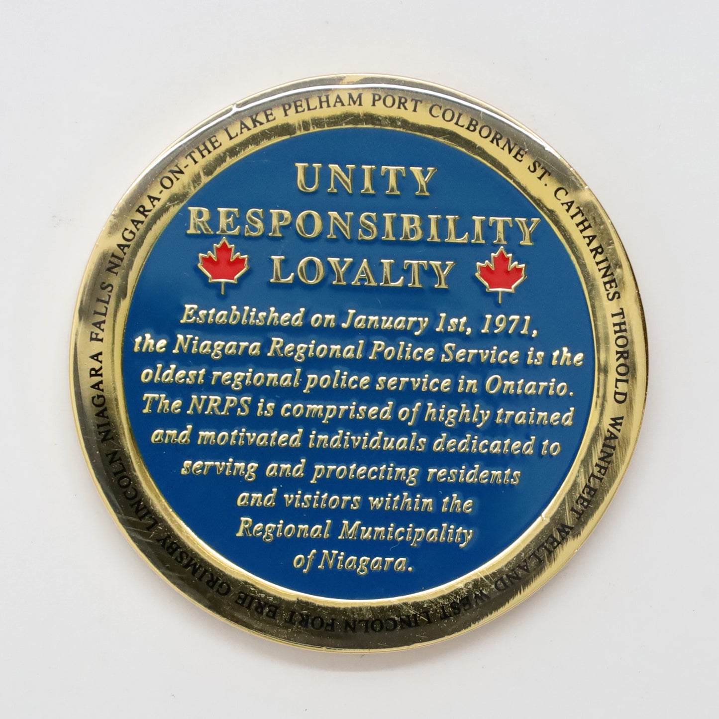 Niagara Regional Police Service Challenge Coin